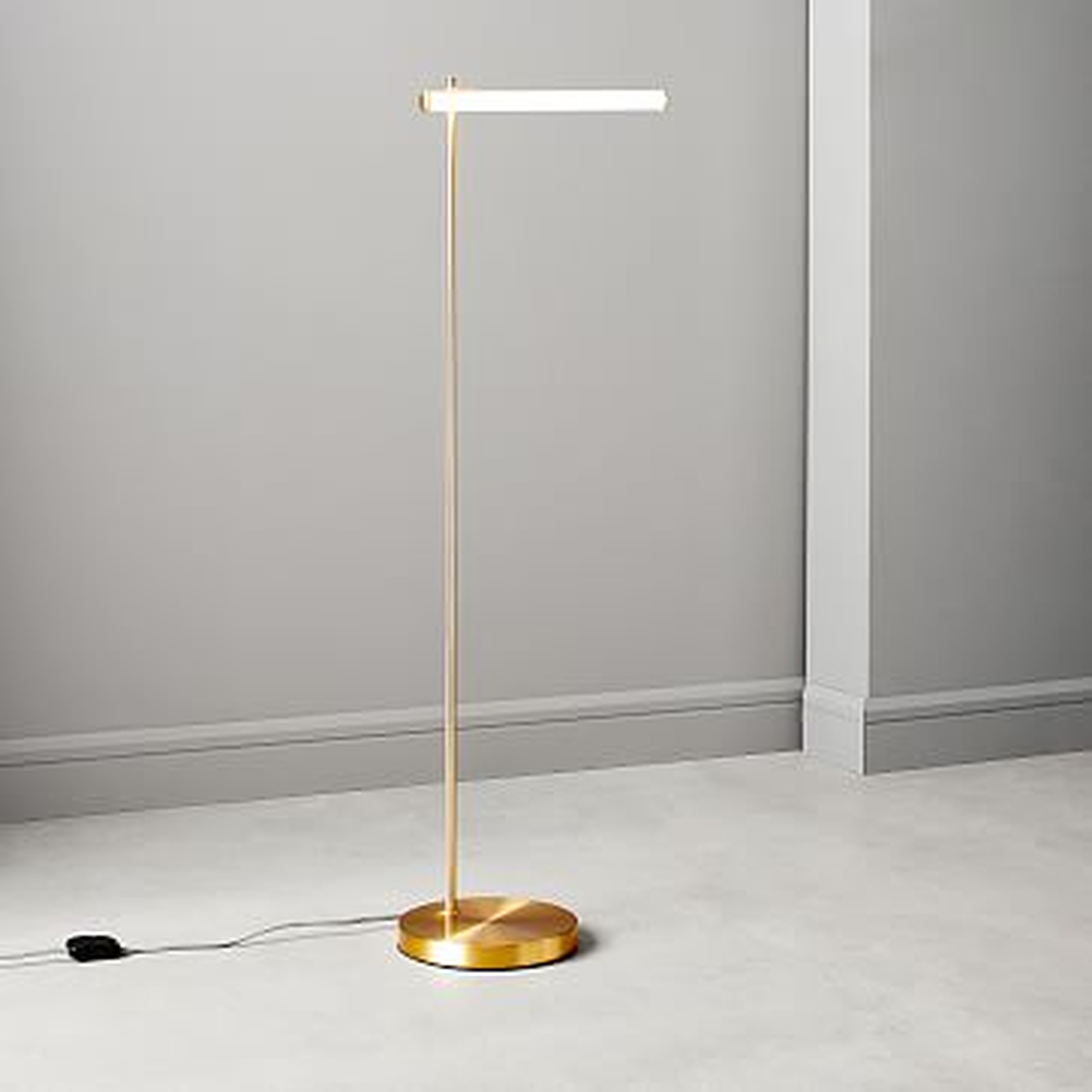 Light Rods LED Reader Floor Lamp, Antique Brass - West Elm