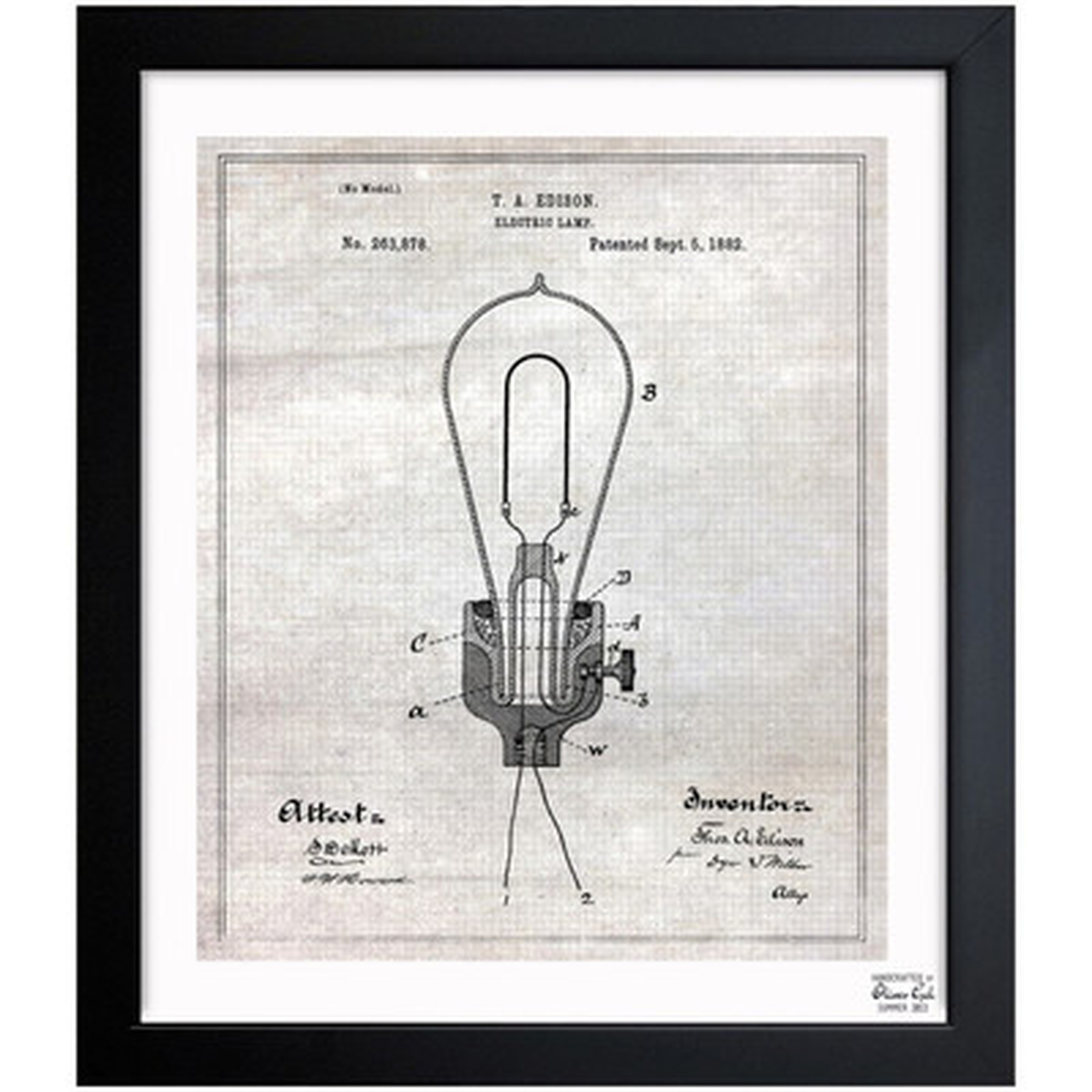 Edison Electric Lamp 1882 Framed Graphic Art - Wayfair