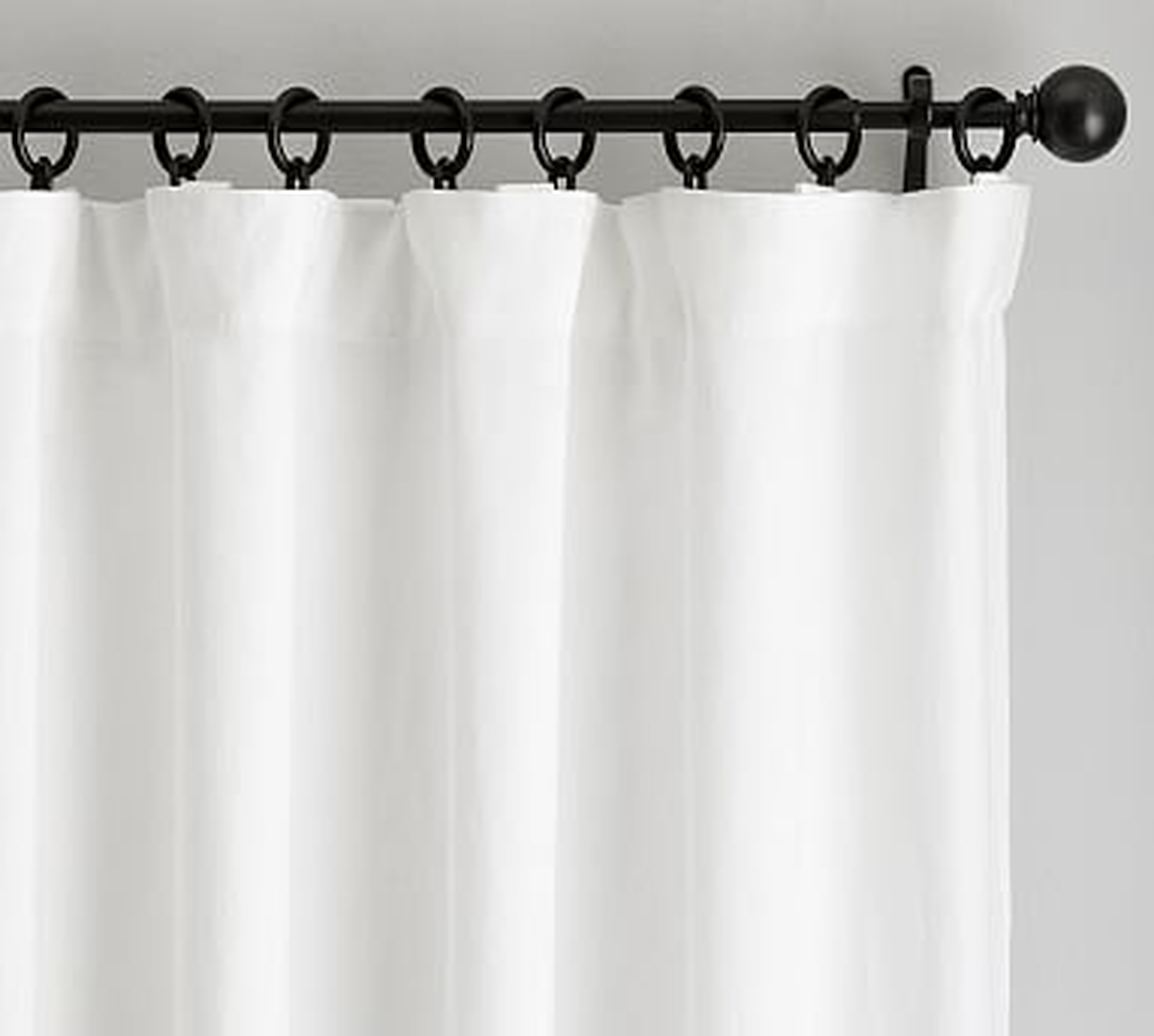 Belgian Flax Linen Blackout Curtain 50 x 96", White - Pottery Barn