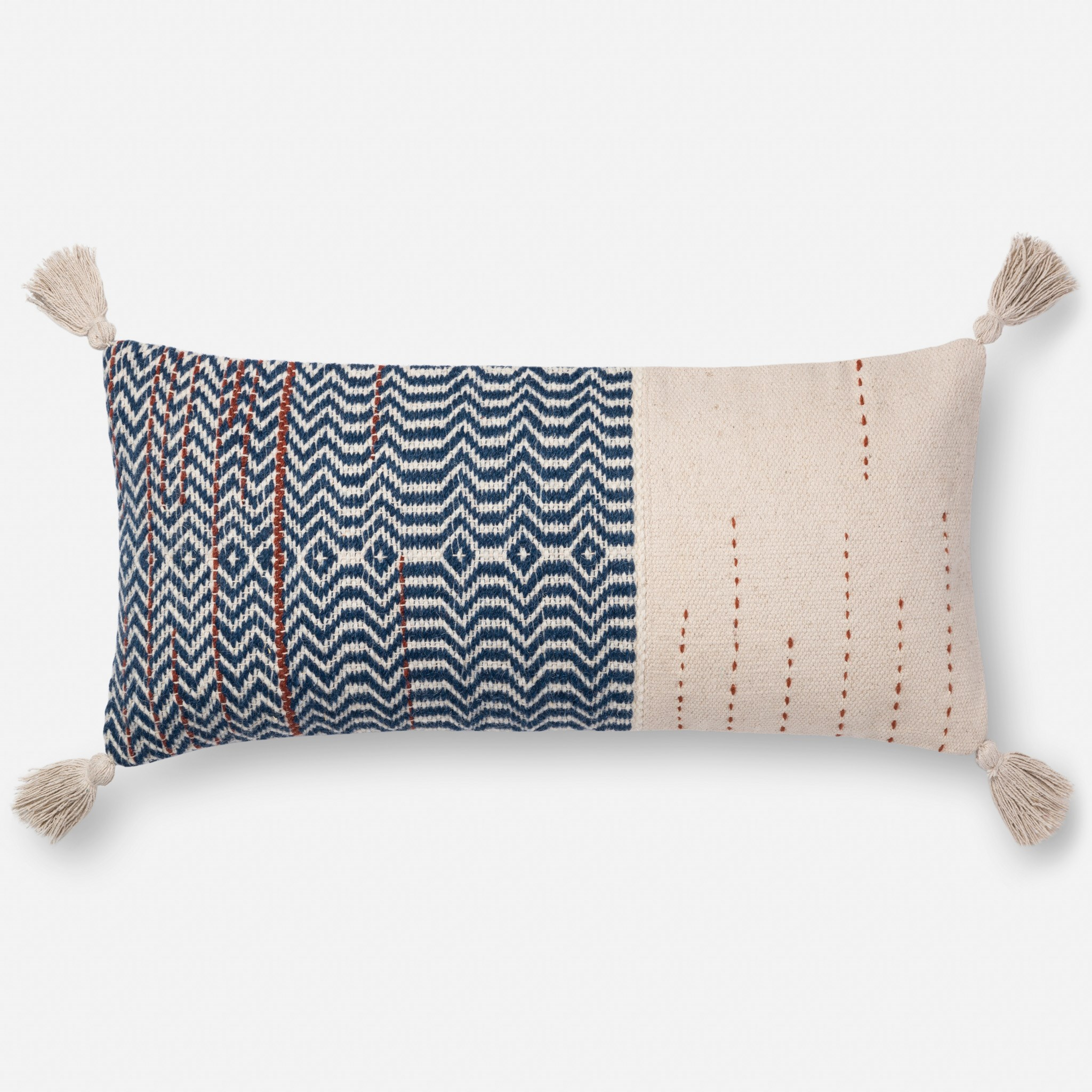 PILLOWS - IVORY / INDIGO - Magnolia Home by Joana Gaines Crafted by Loloi Rugs
