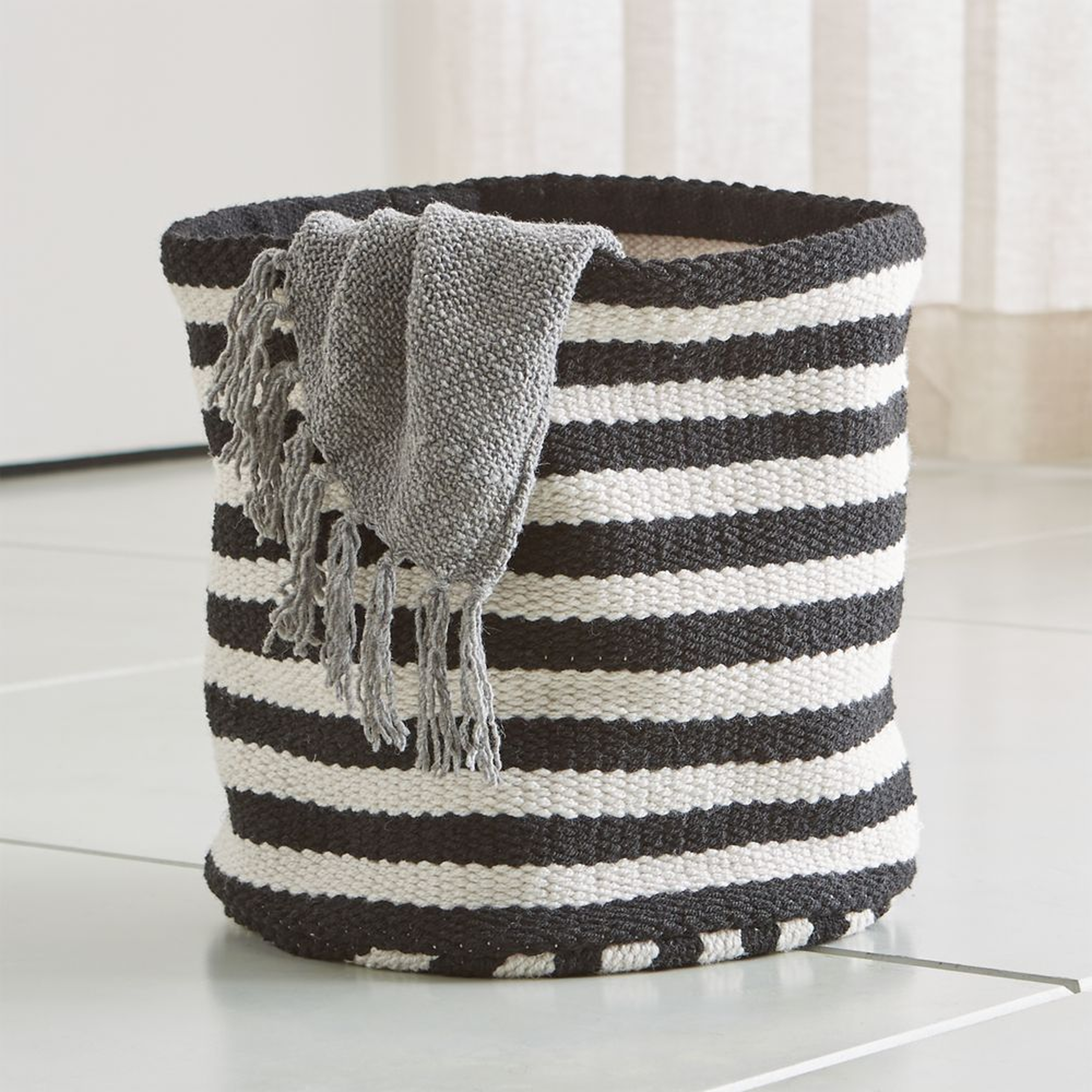 Mohave Large Stripe Basket - Crate and Barrel
