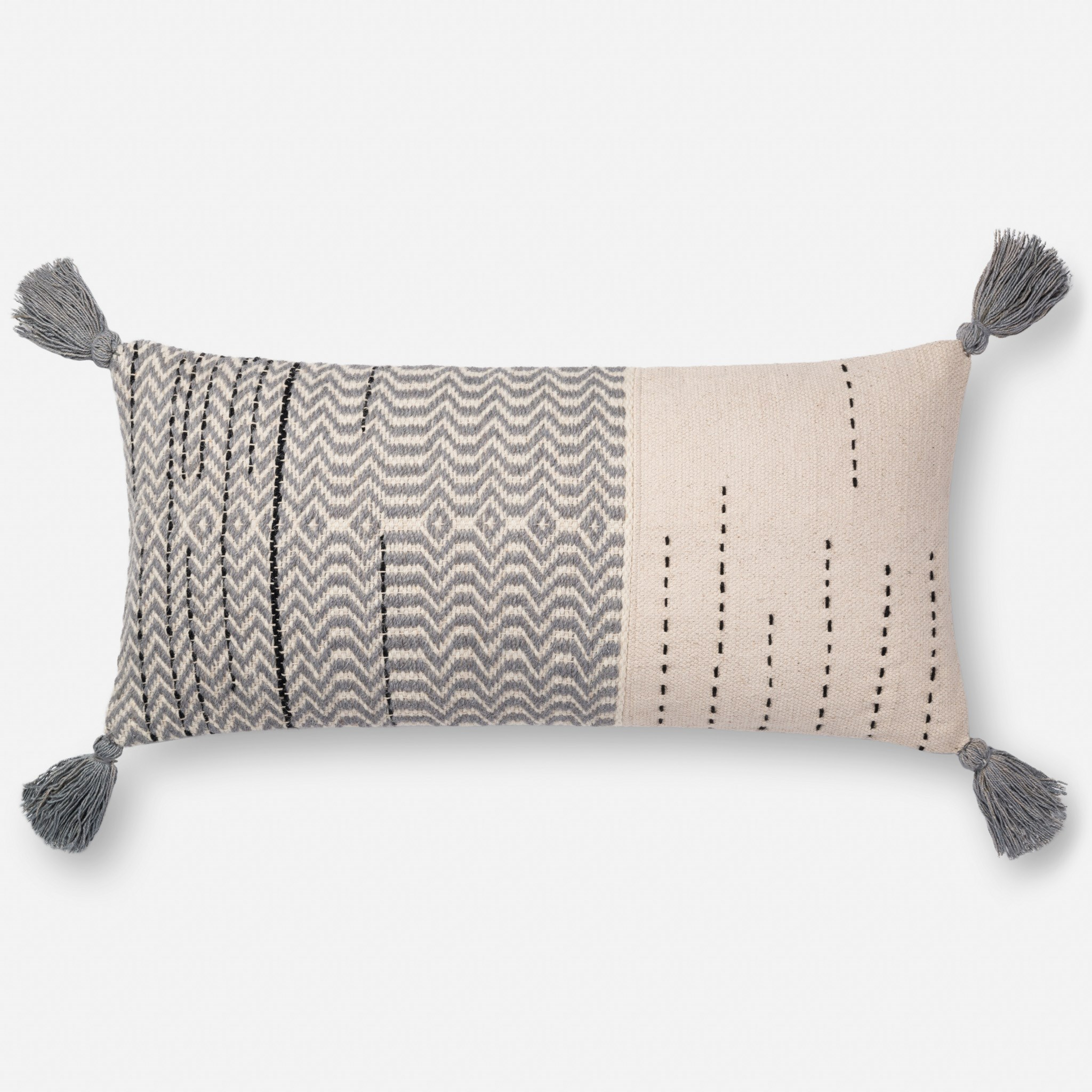 PILLOWS - IVORY / GREY - Loloi Rugs