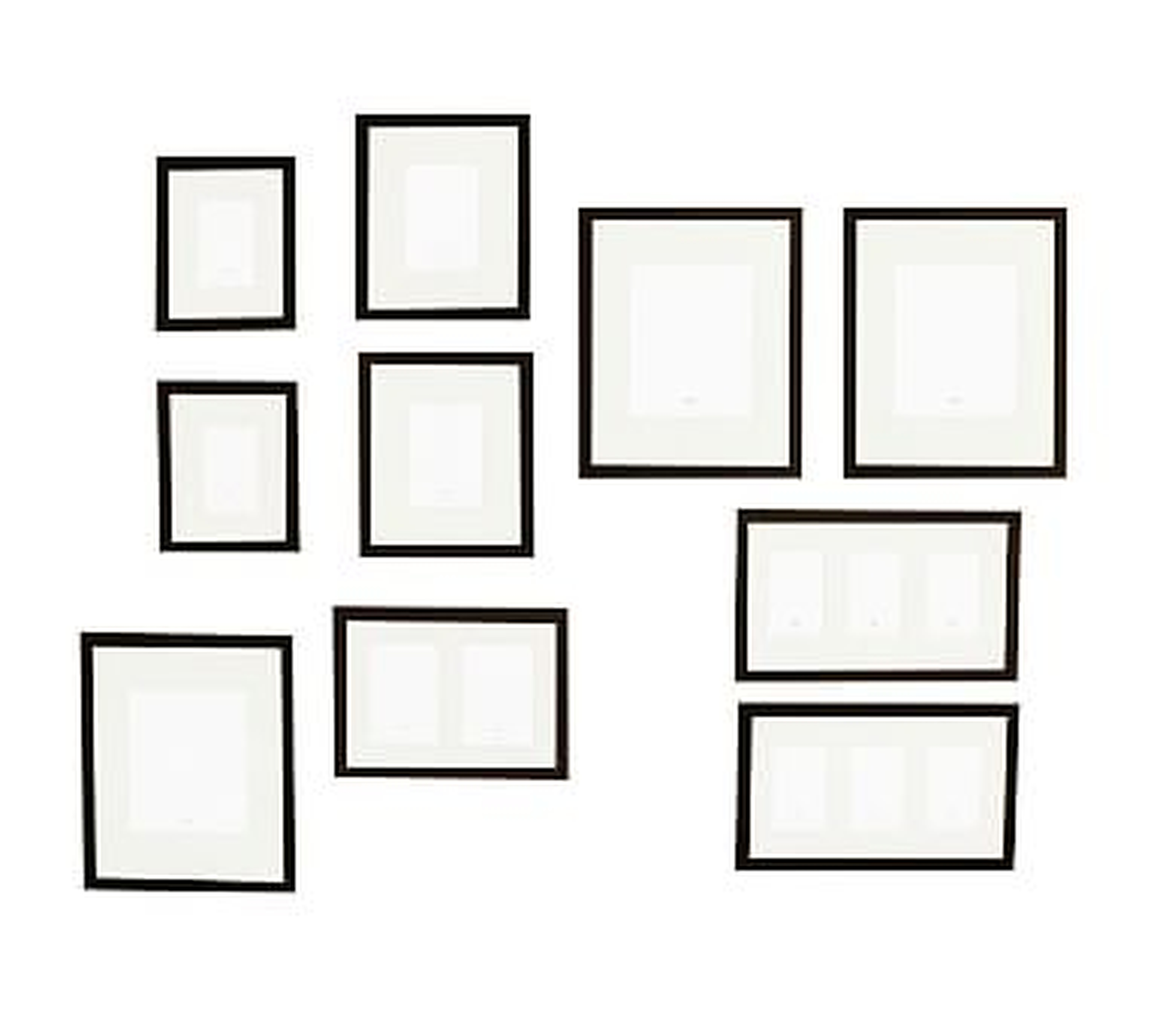 Gallery in a Box, Black Frames, Set of 10 - Pottery Barn