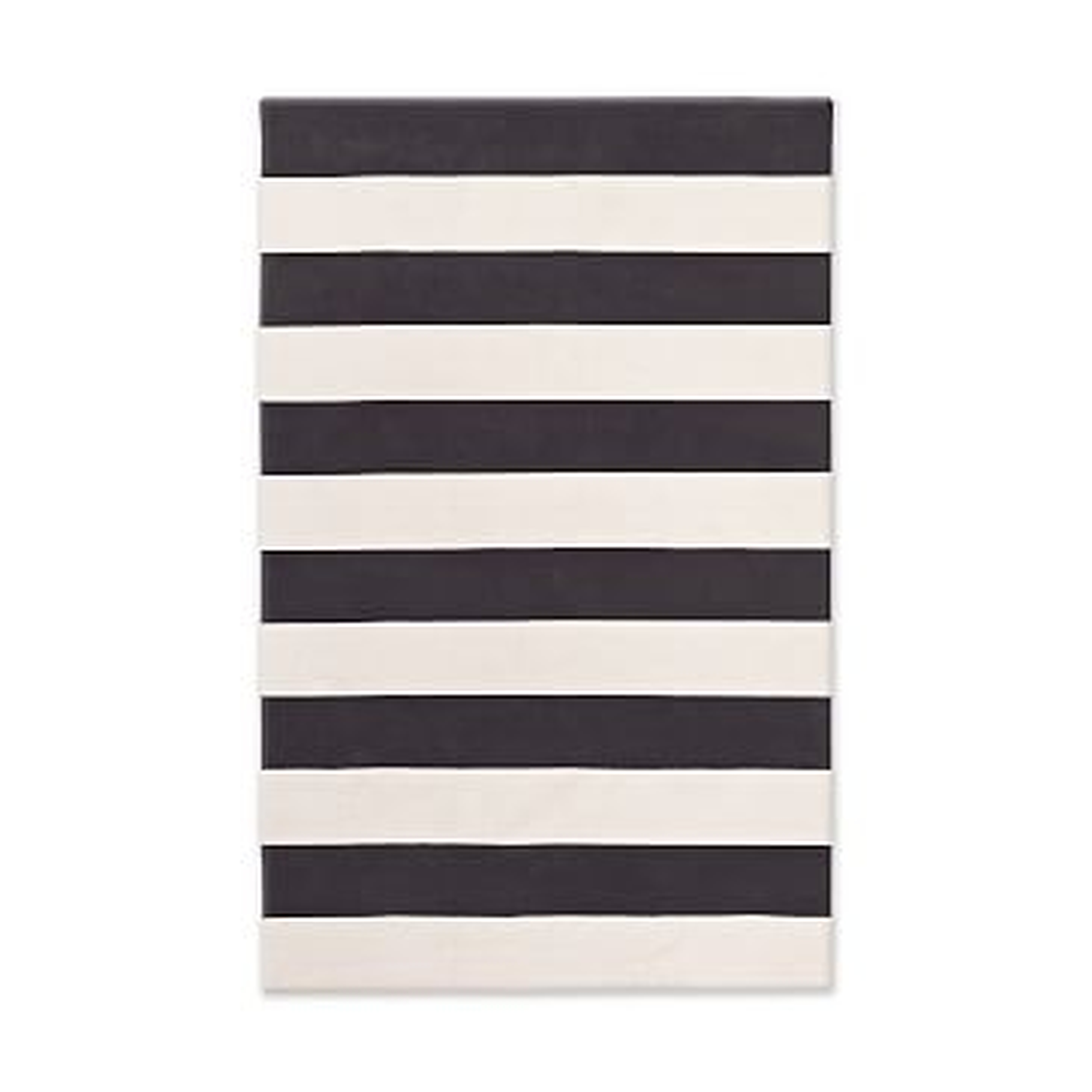 Bold Stripe Cotton Rug, Black, 8'x10' - West Elm