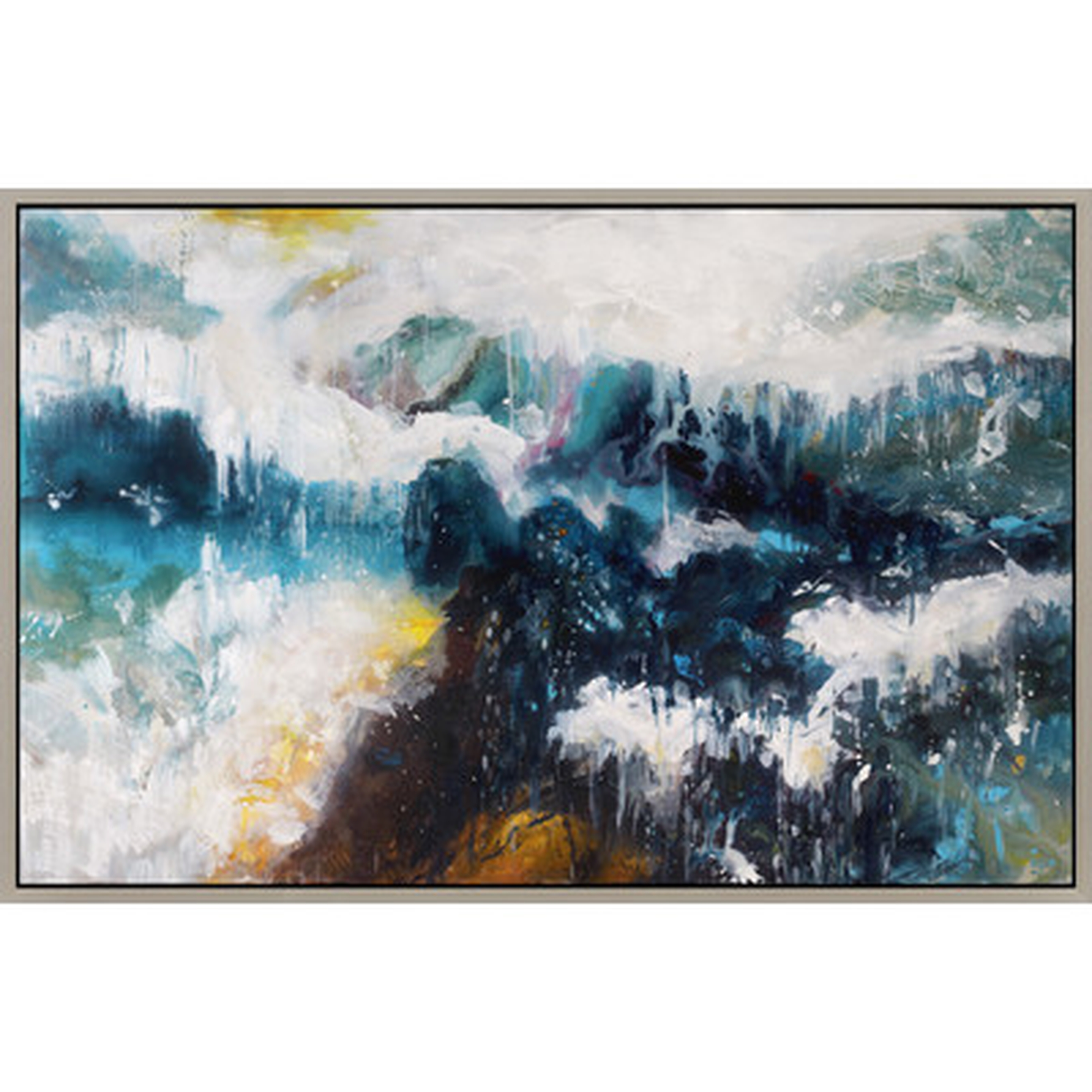 'Whitecaps' -  Picture Frame Panoramic Print on Canvas - AllModern