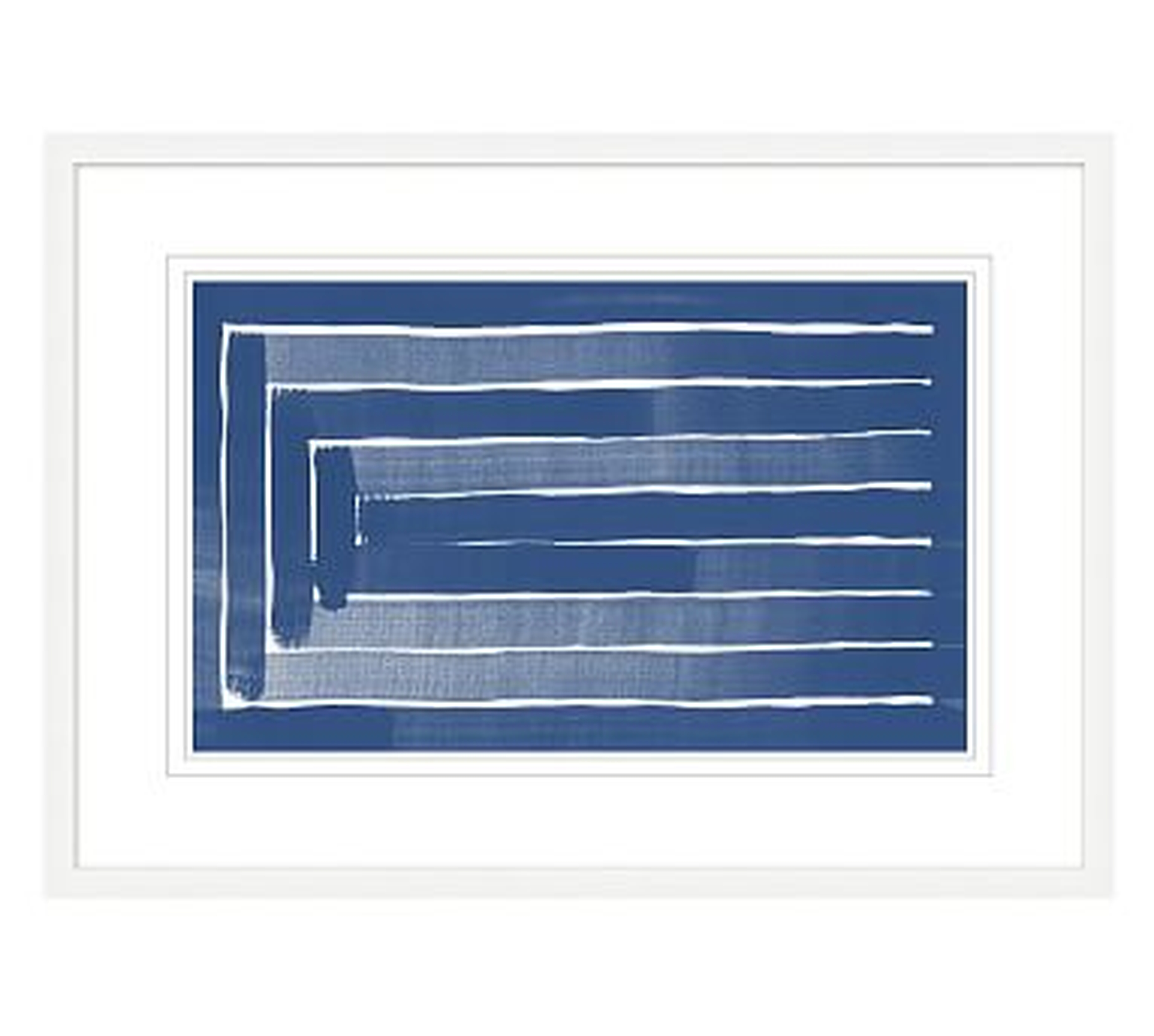Linear Blue Paper Print #1 - Pottery Barn