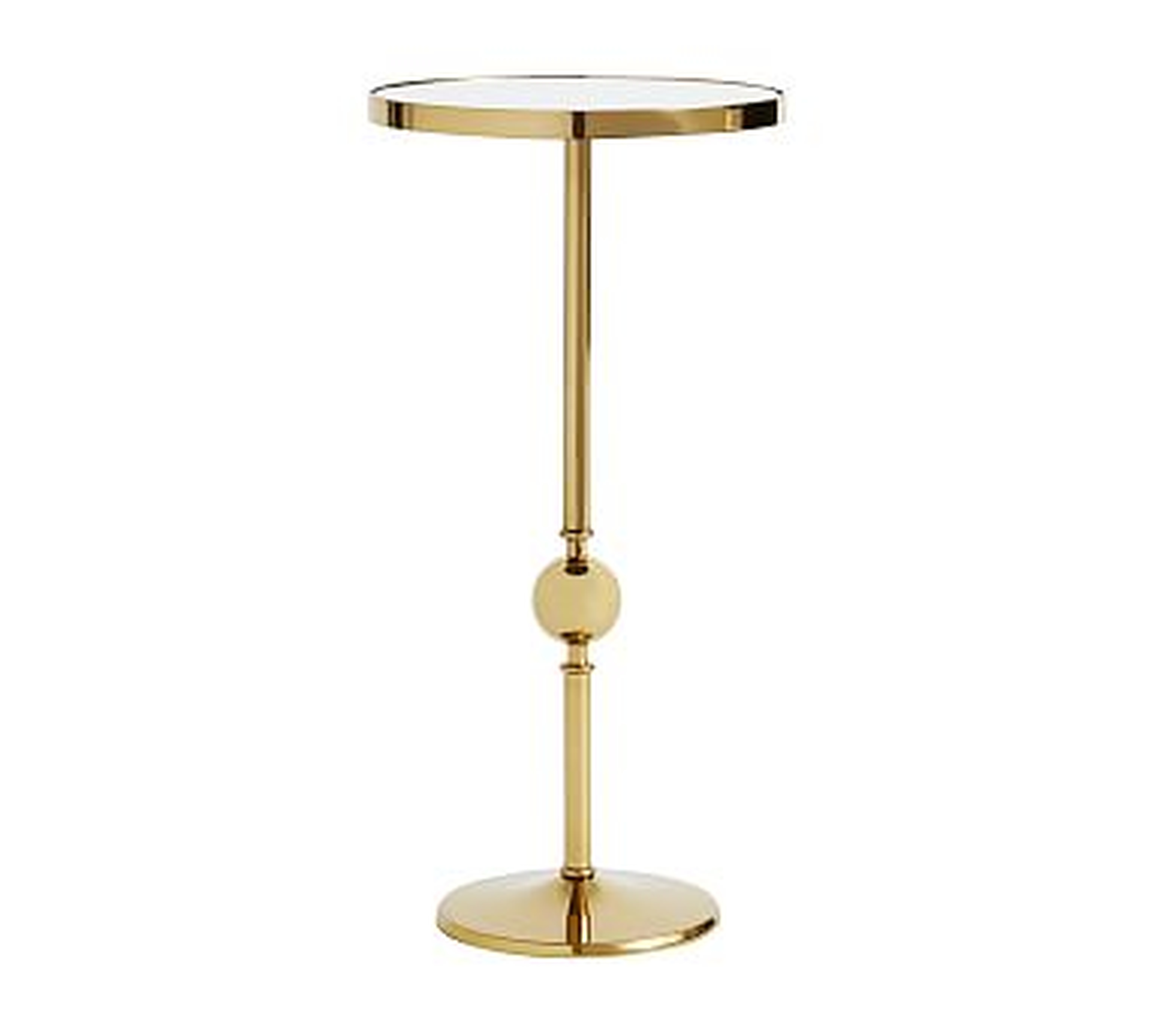 Ayla Accent Table, Brass/Mirror - Pottery Barn