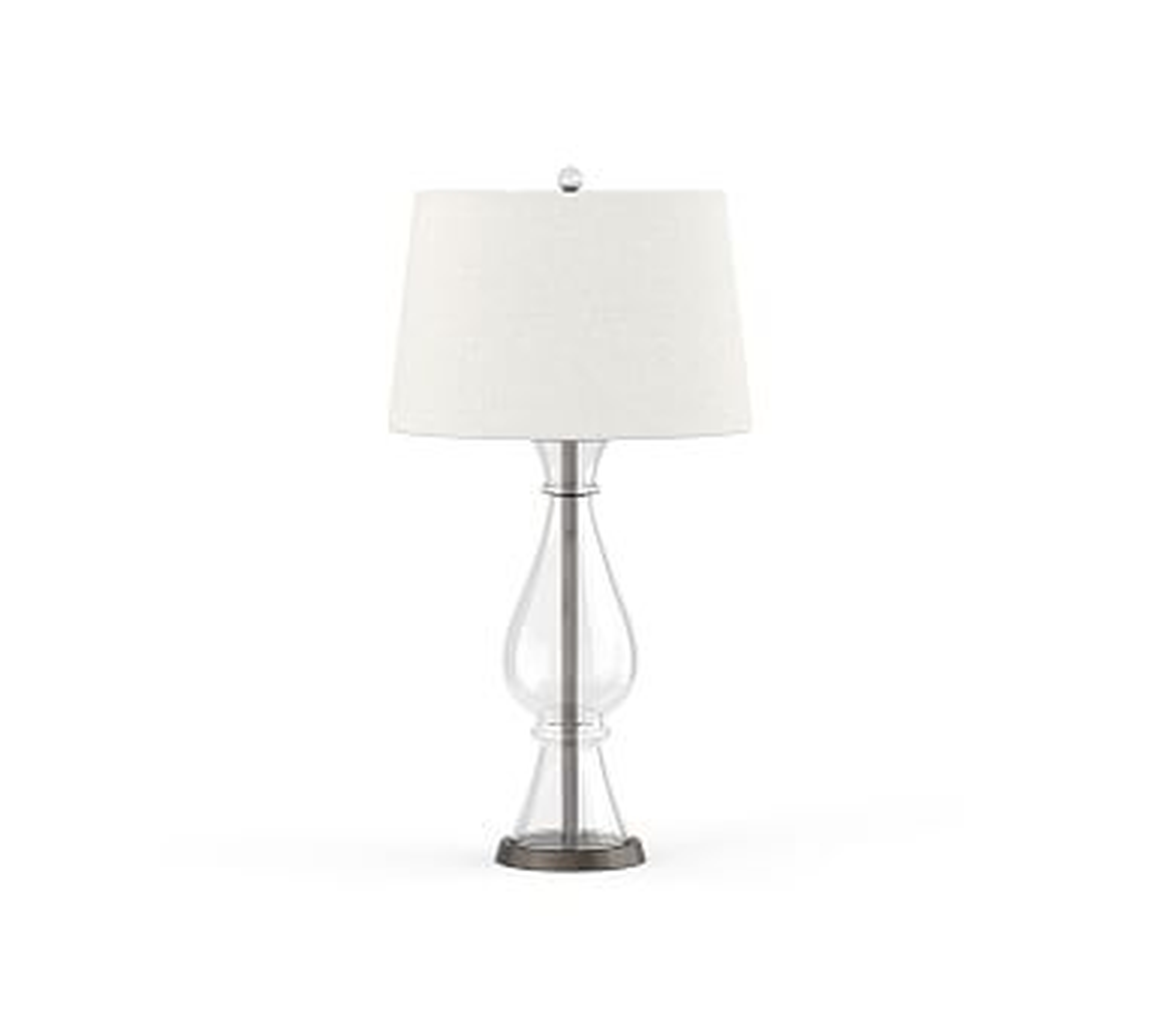 Marston Crystal 24.5" Lamp &amp; Small Tapered Gallery Shade, White - Pottery Barn