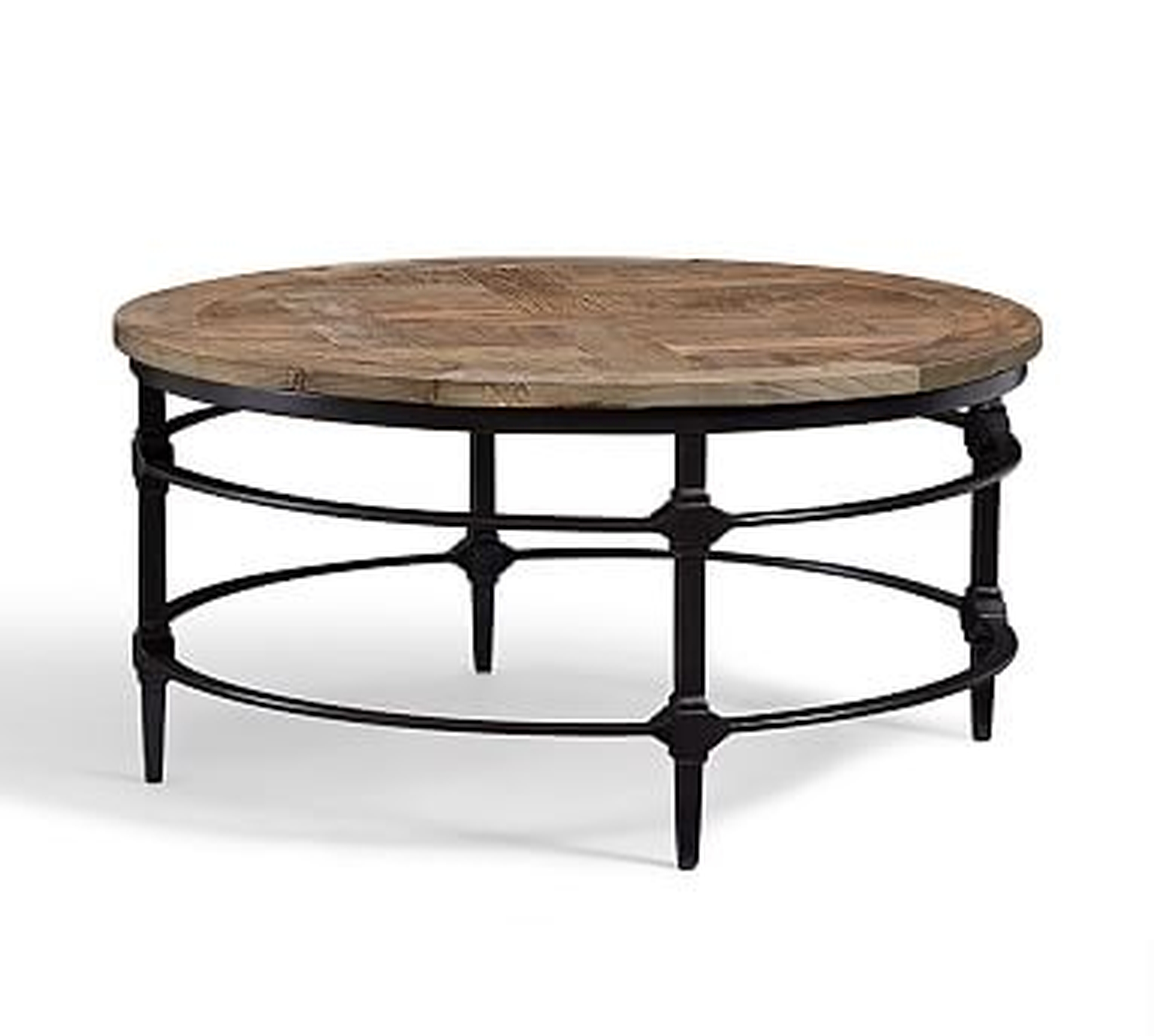 Parquet Reclaimed Wood Round Coffee Table - Pottery Barn