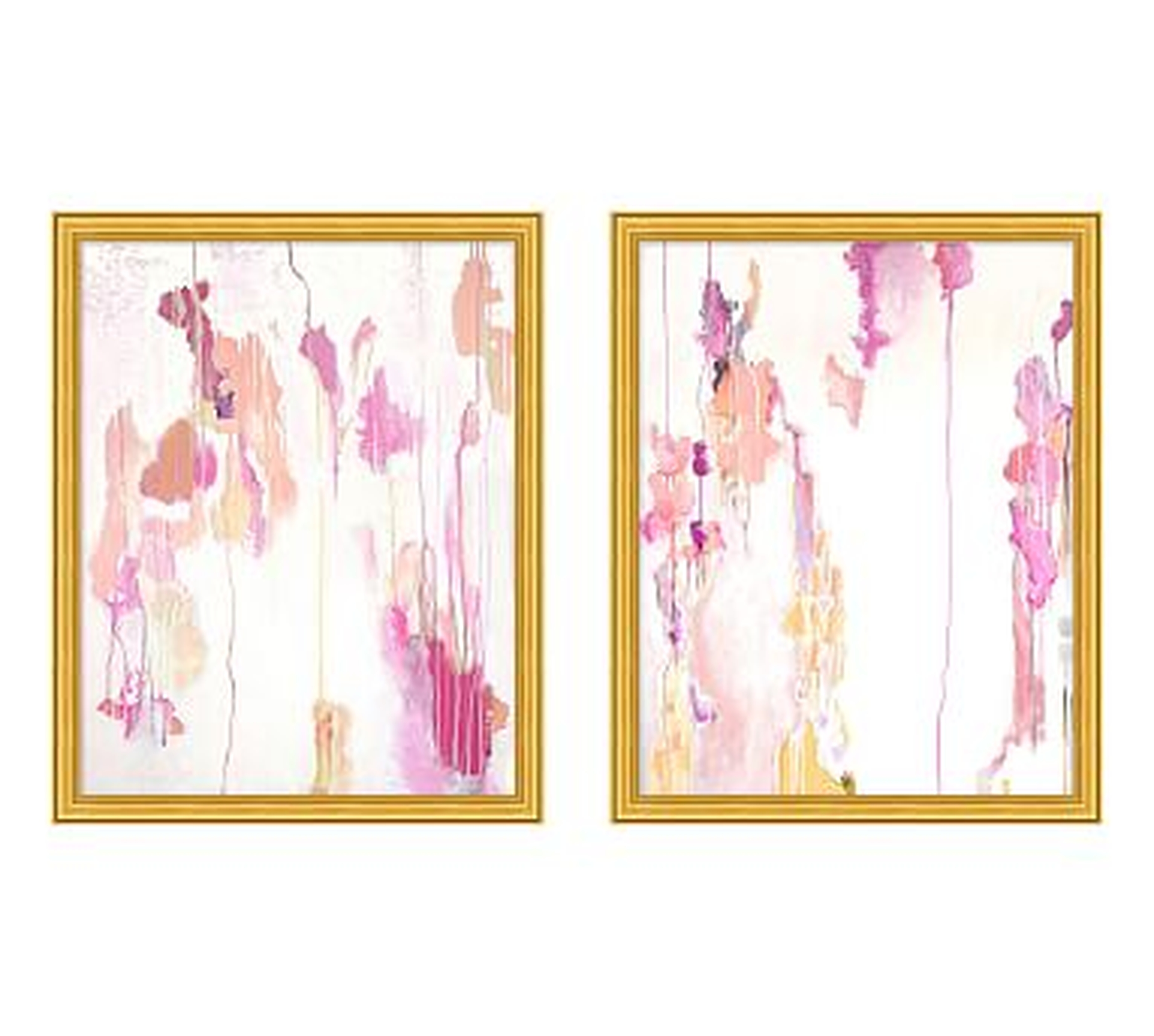 Pink Drips Framed Print, 20 x 25", Set of 2 - Pottery Barn