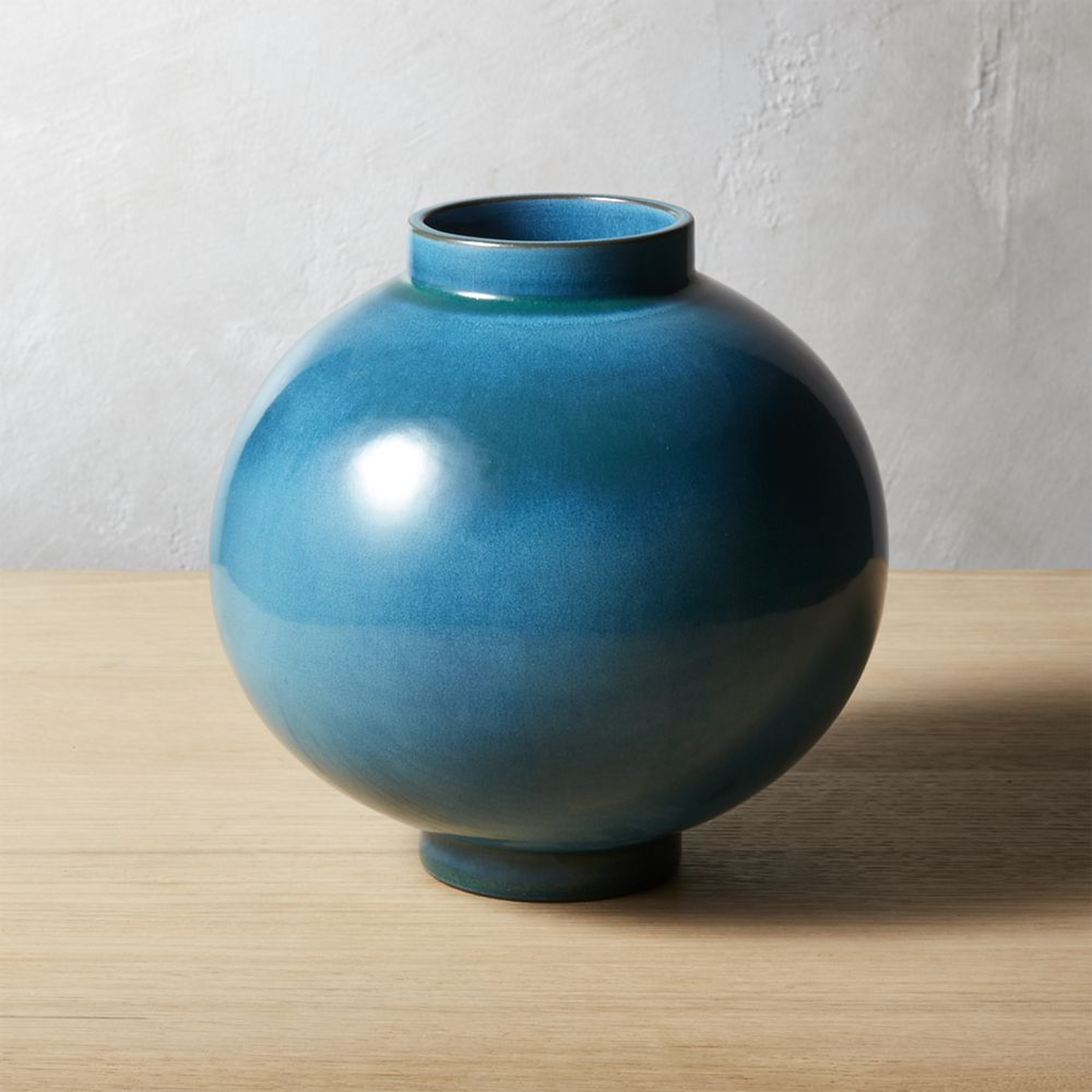 Serena Teal Blue Vase - CB2
