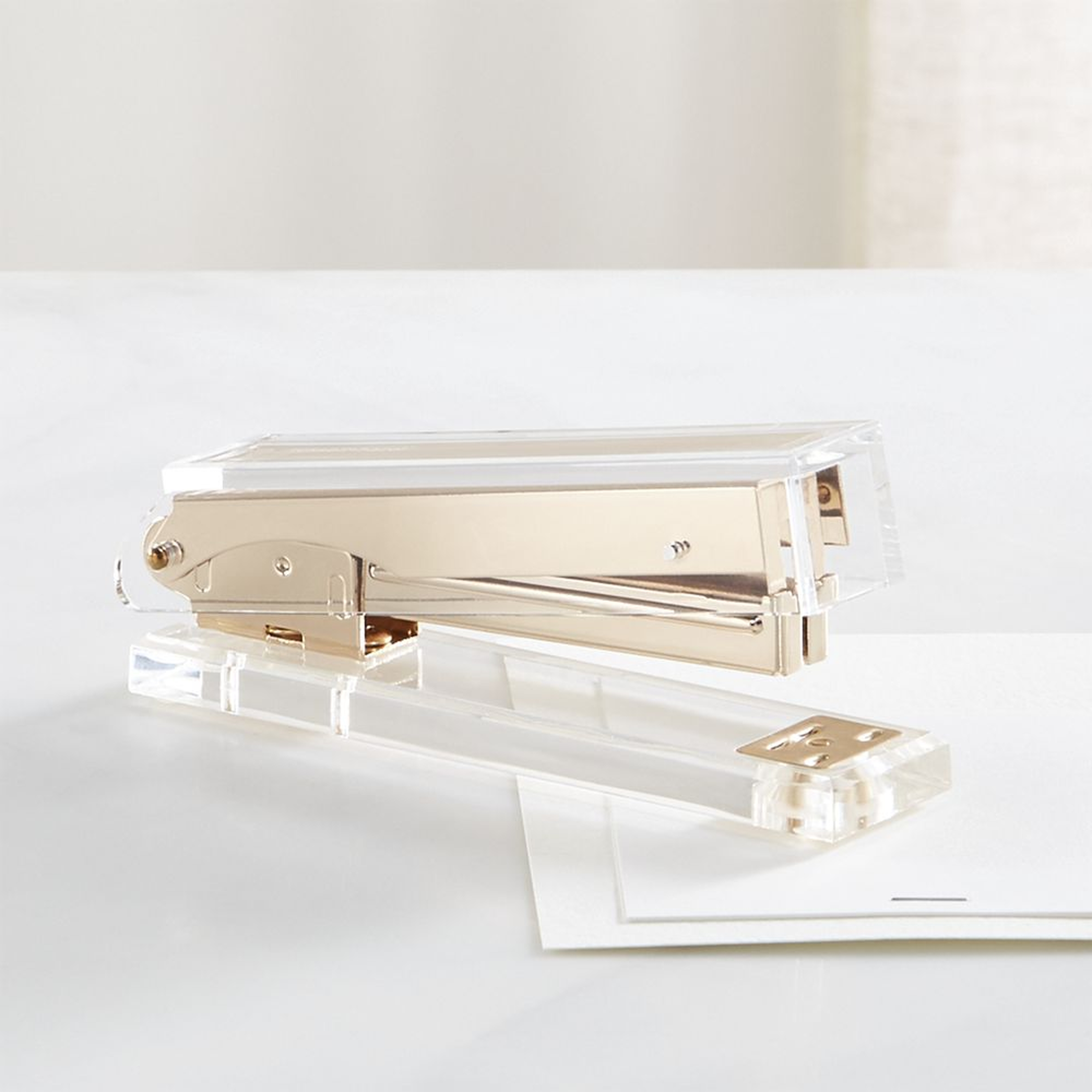 Russell + Hazel Gold and Acrylic Stapler - Crate and Barrel