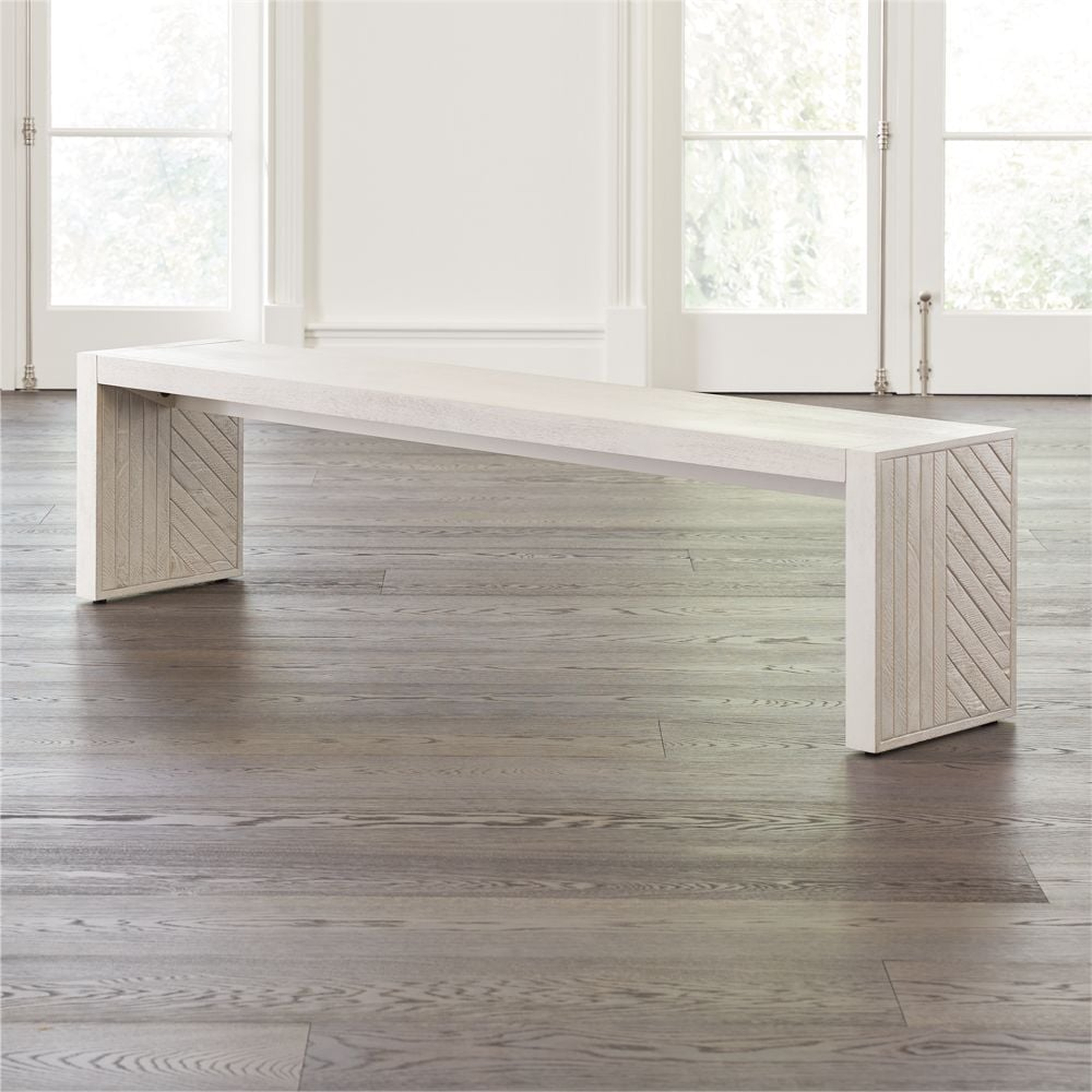 Dunewood Whitewashed Dining Bench - Crate and Barrel