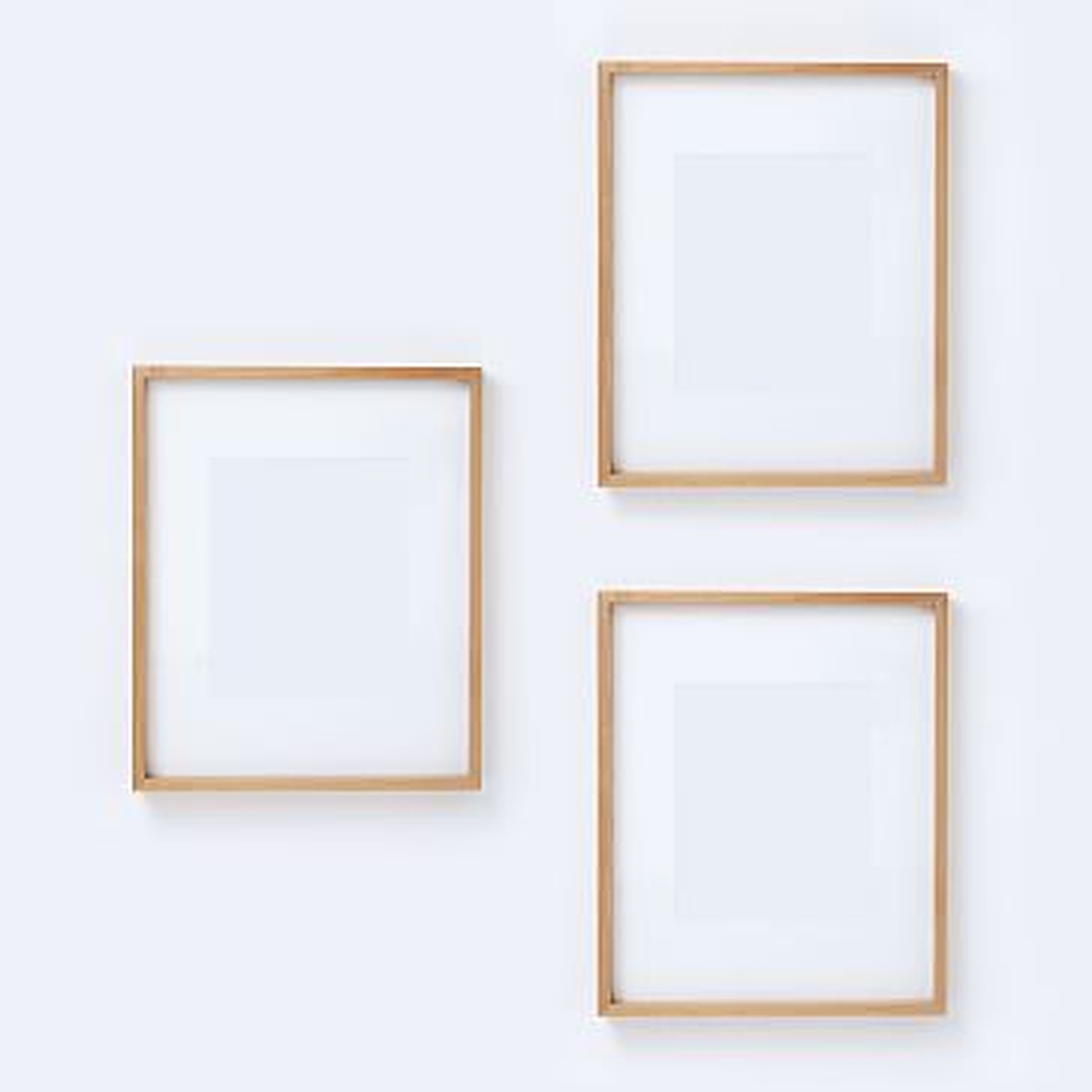 Thin Wood Gallery Frame, Bamboo, Set of 3, 15.5"x19.5" (8"x10" opening with mat) - West Elm
