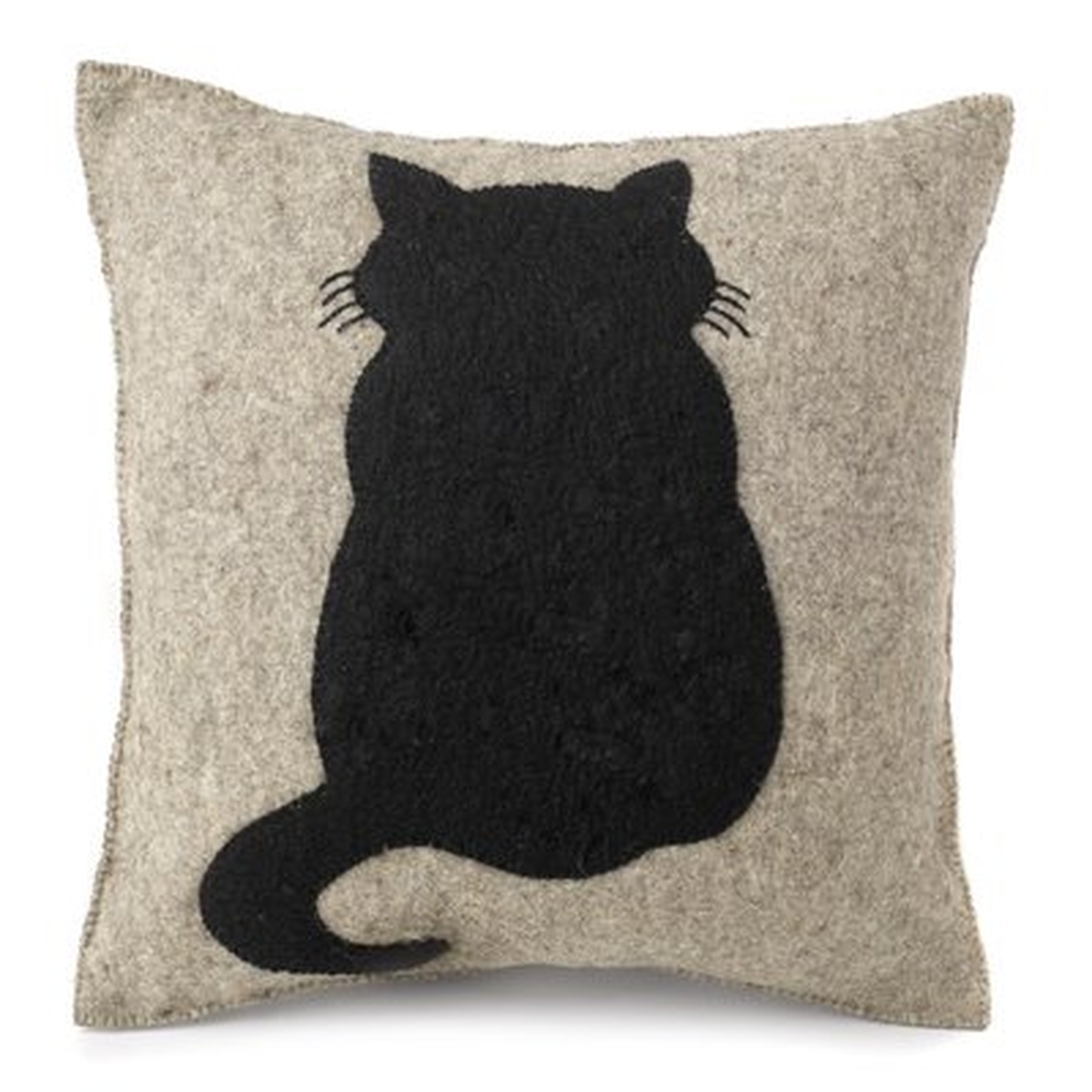 Millicent Cat Hand Felted Wool Pillow Cover - Wayfair