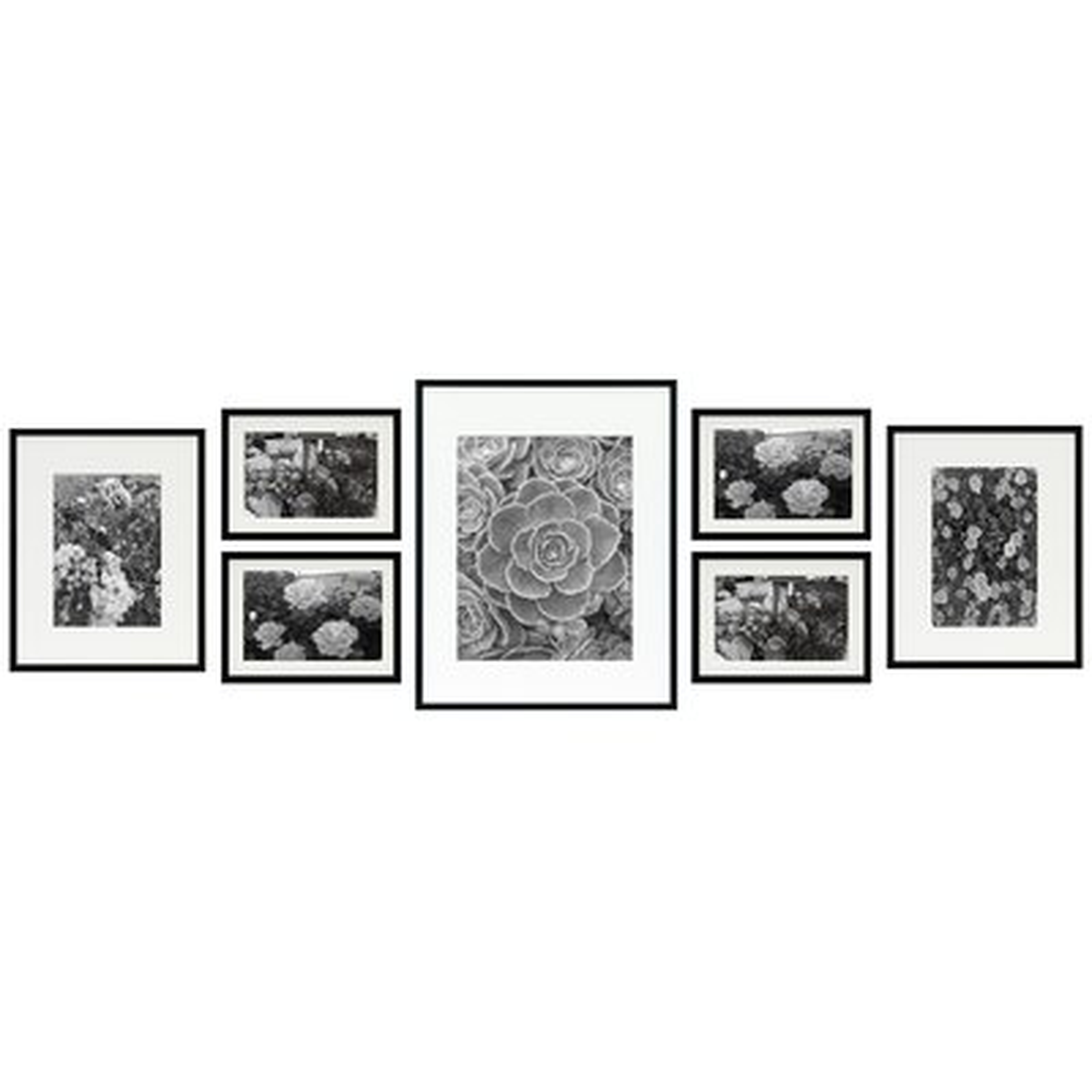 Alisson Gallery Wall Aluminum Picture Frame Set, Black, Set of 7 - Birch Lane