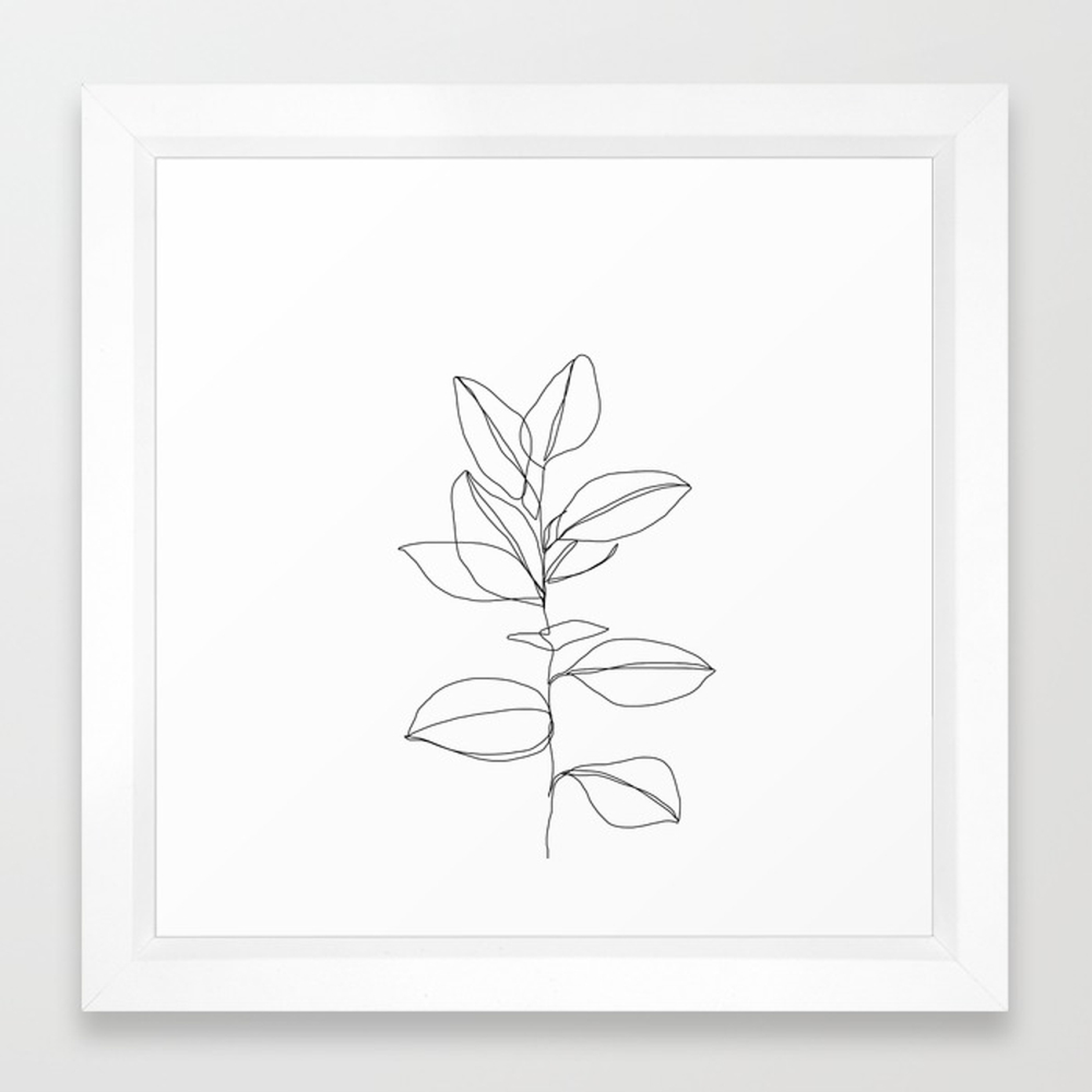 One line plant illustration - Dany Framed Art Print by Thecolourstudy - Society6