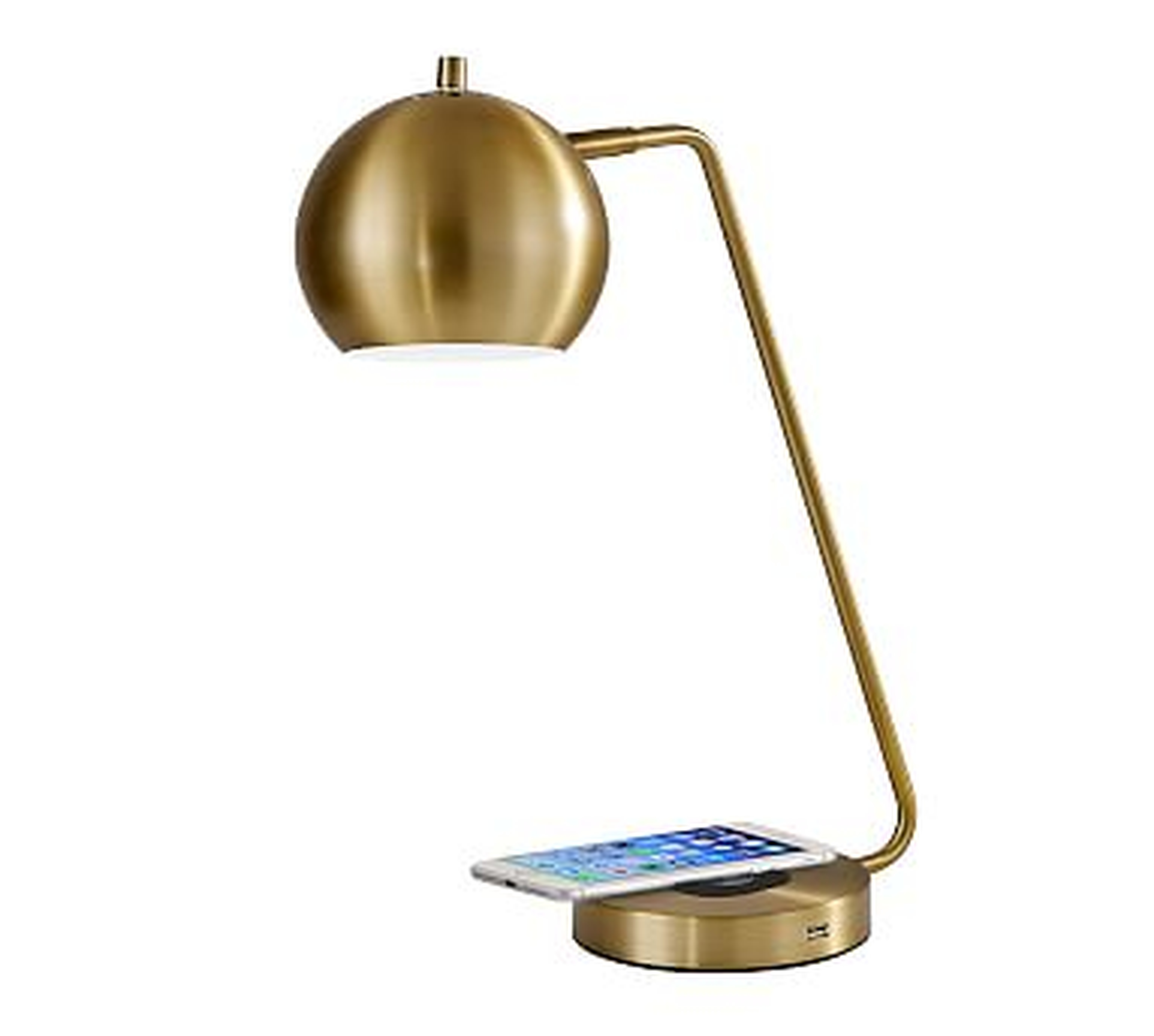 Abraham PB Charge LED Task Lamp, Brass - Pottery Barn