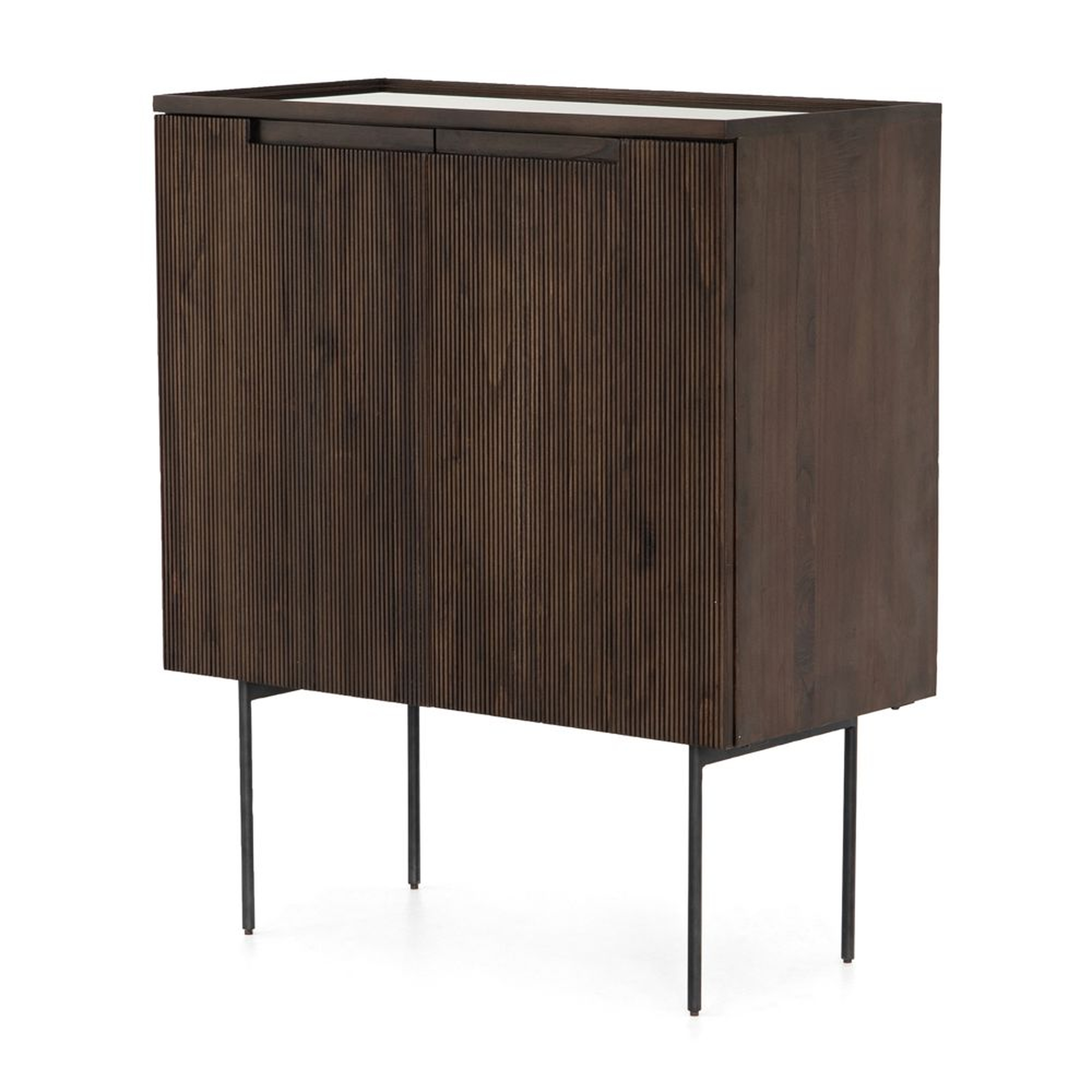 Monroe Dark Wood Bar Cabinet - Crate and Barrel