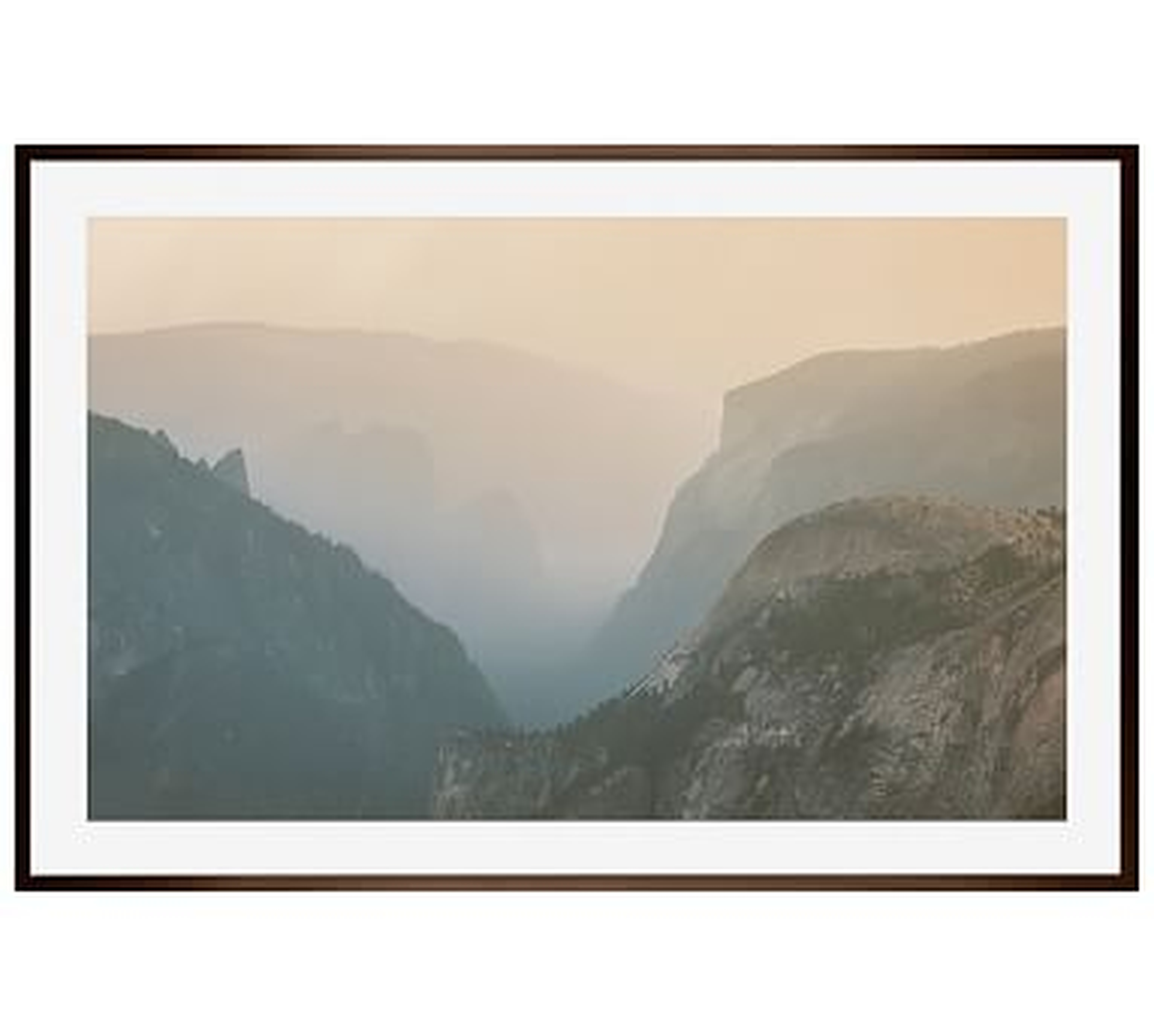 Yosemite at Last Light Framed Print By Camrin Dengel, 28x42", Wood Gallery Frame, Espresso, Mat - Pottery Barn