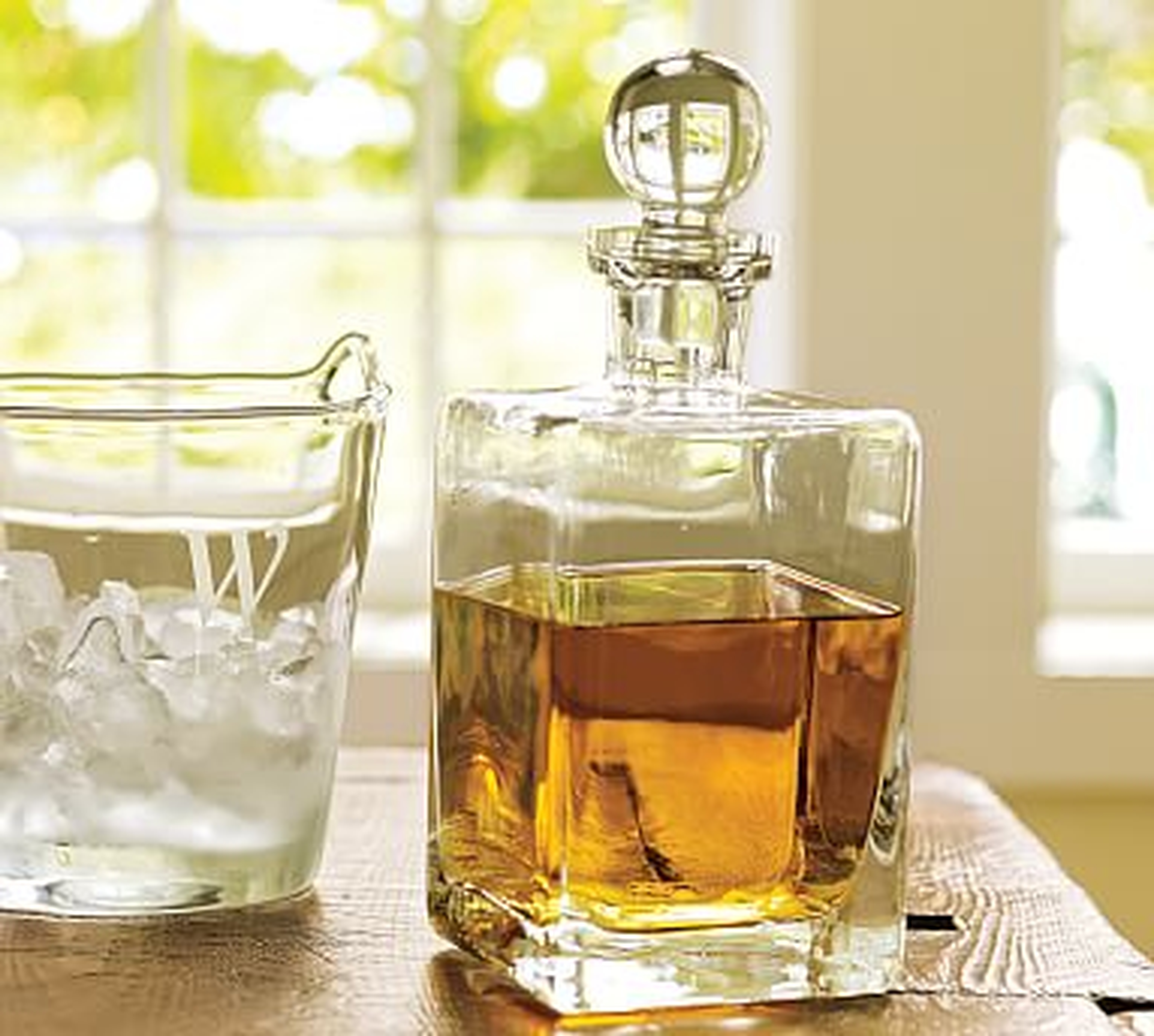 Square Hand-Blown Glass Decanter - Pottery Barn