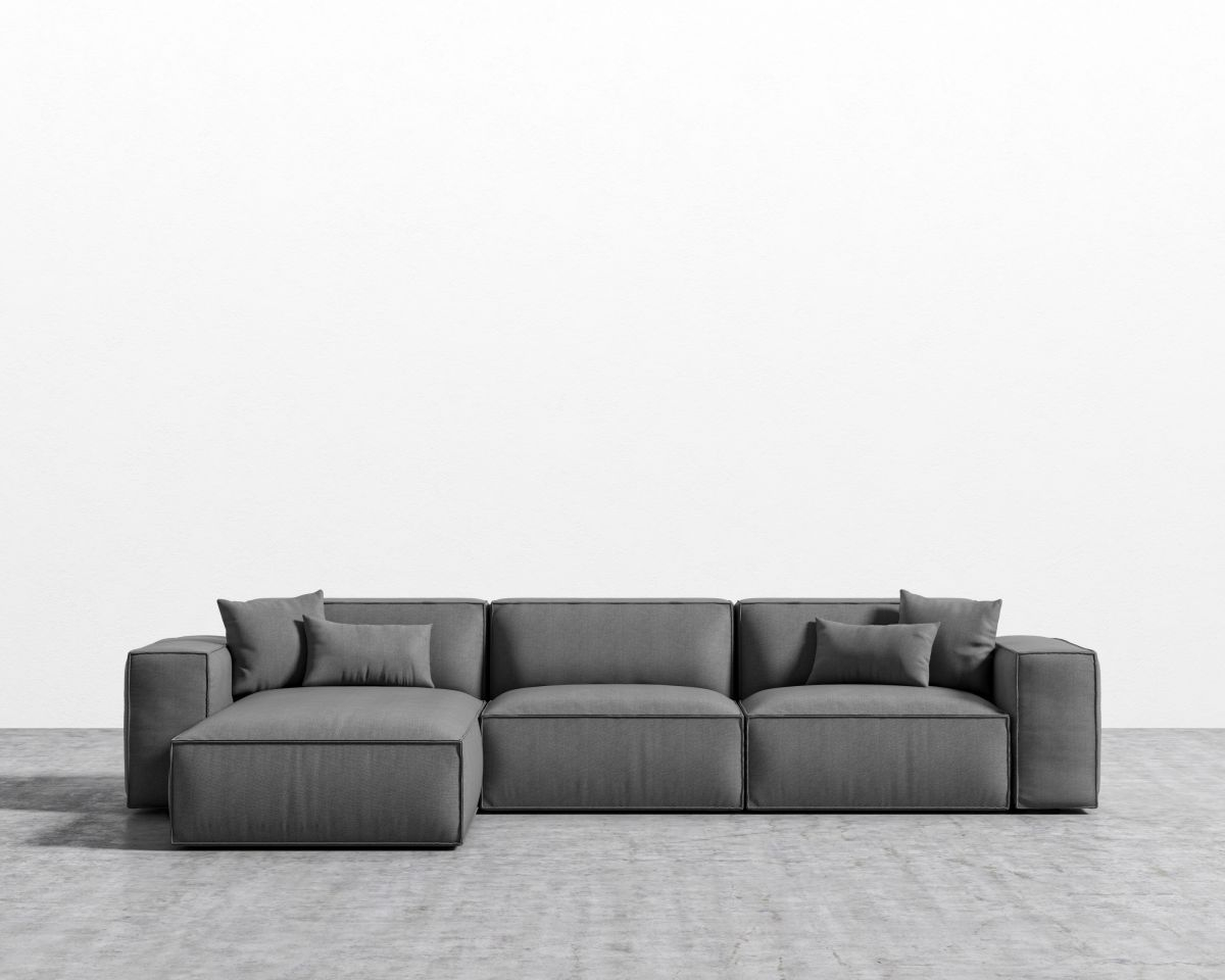 Porter Sectional - Fin Black Plastic Left-hand-facing - Rove Concepts
