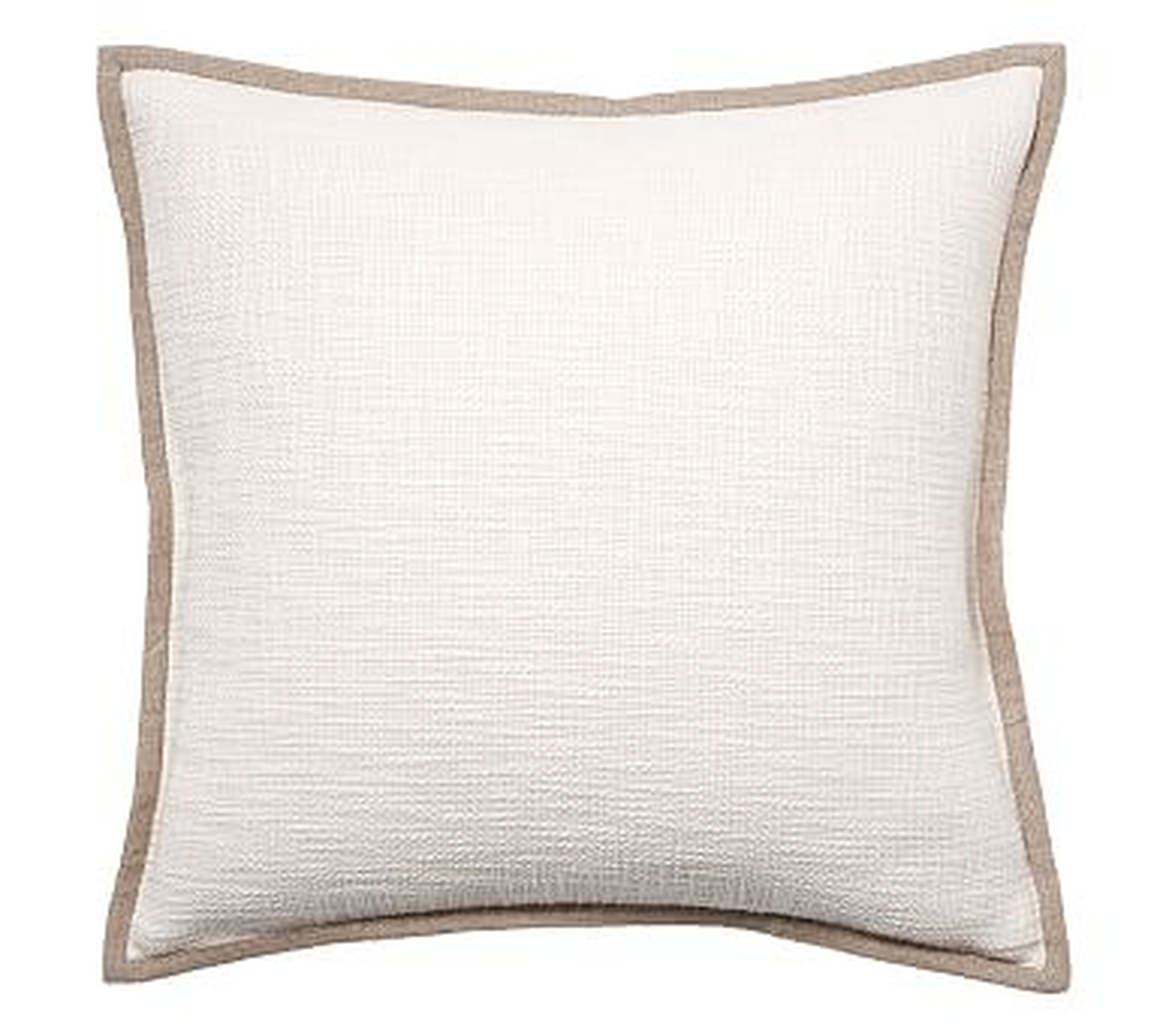 Cotton Basketweave Pillow Cover, 20", Ivory - Pottery Barn