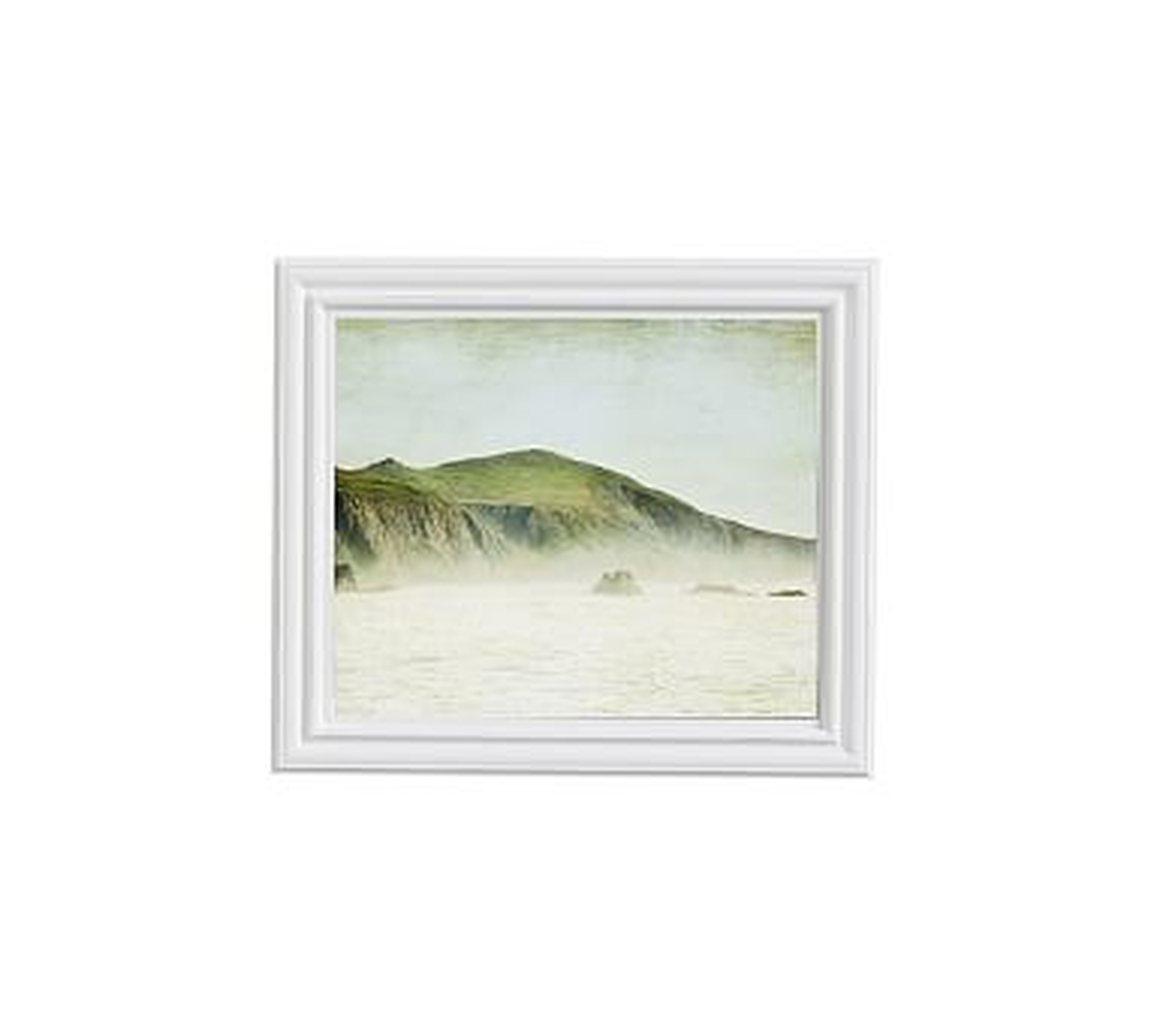 Green and Mist Framed Print by Lupen Grainne, 13 x 11", Ridged Distressed Frame, White, No Mat - Pottery Barn