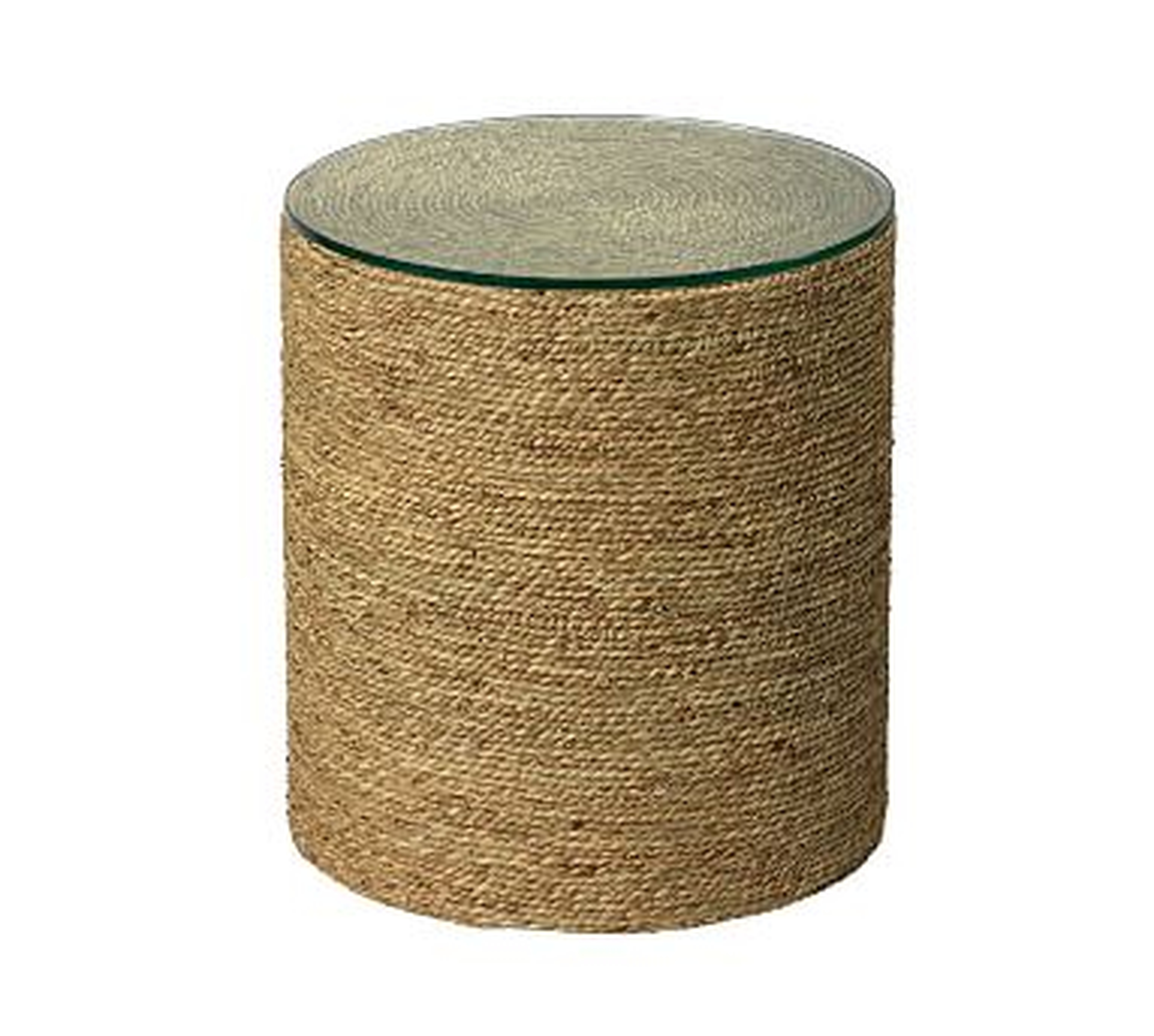 Dixon Seagrass Round End Table, Natural - Pottery Barn
