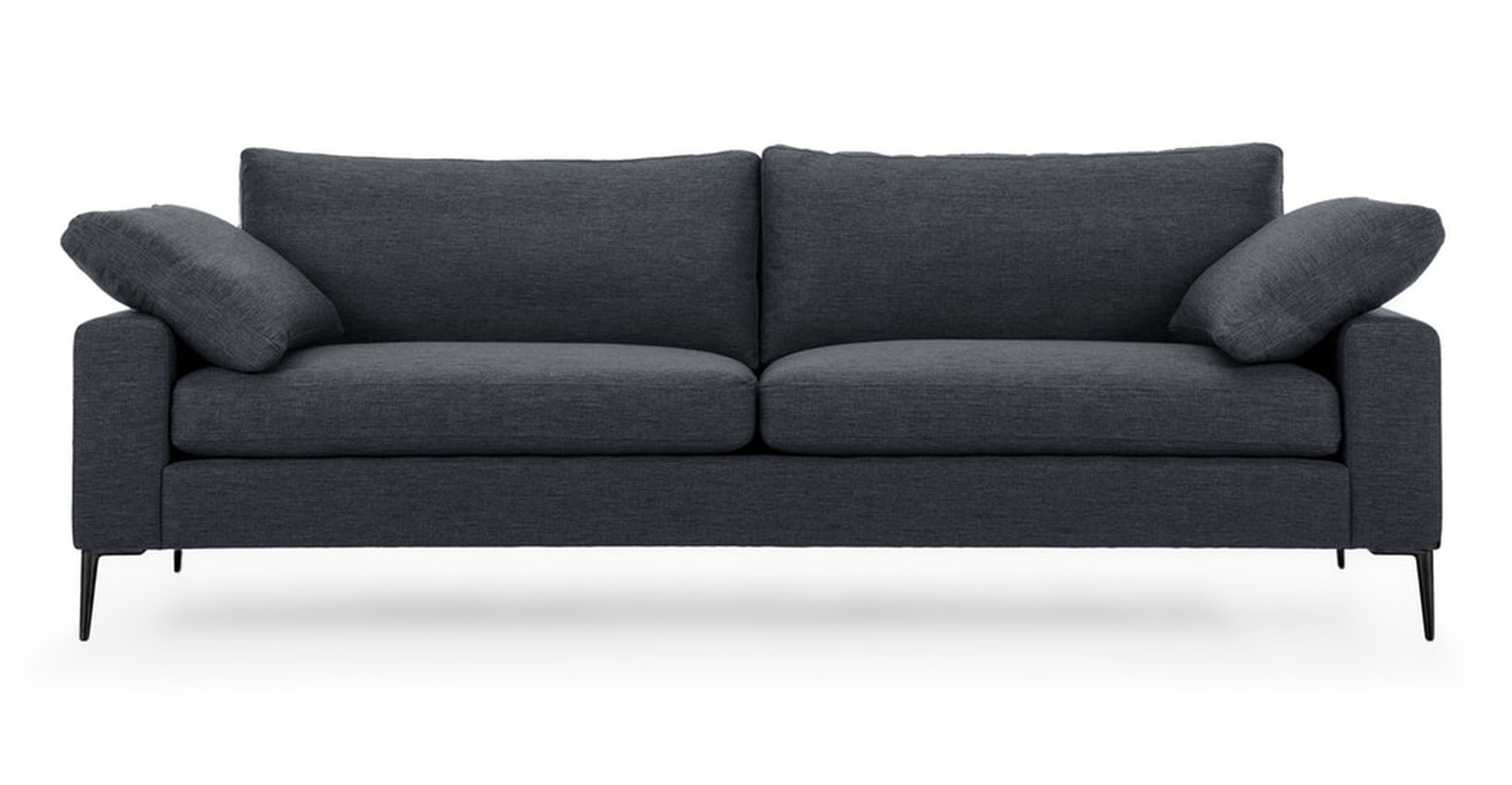 Nova Bard Gray Sofa, Black Legs - Article