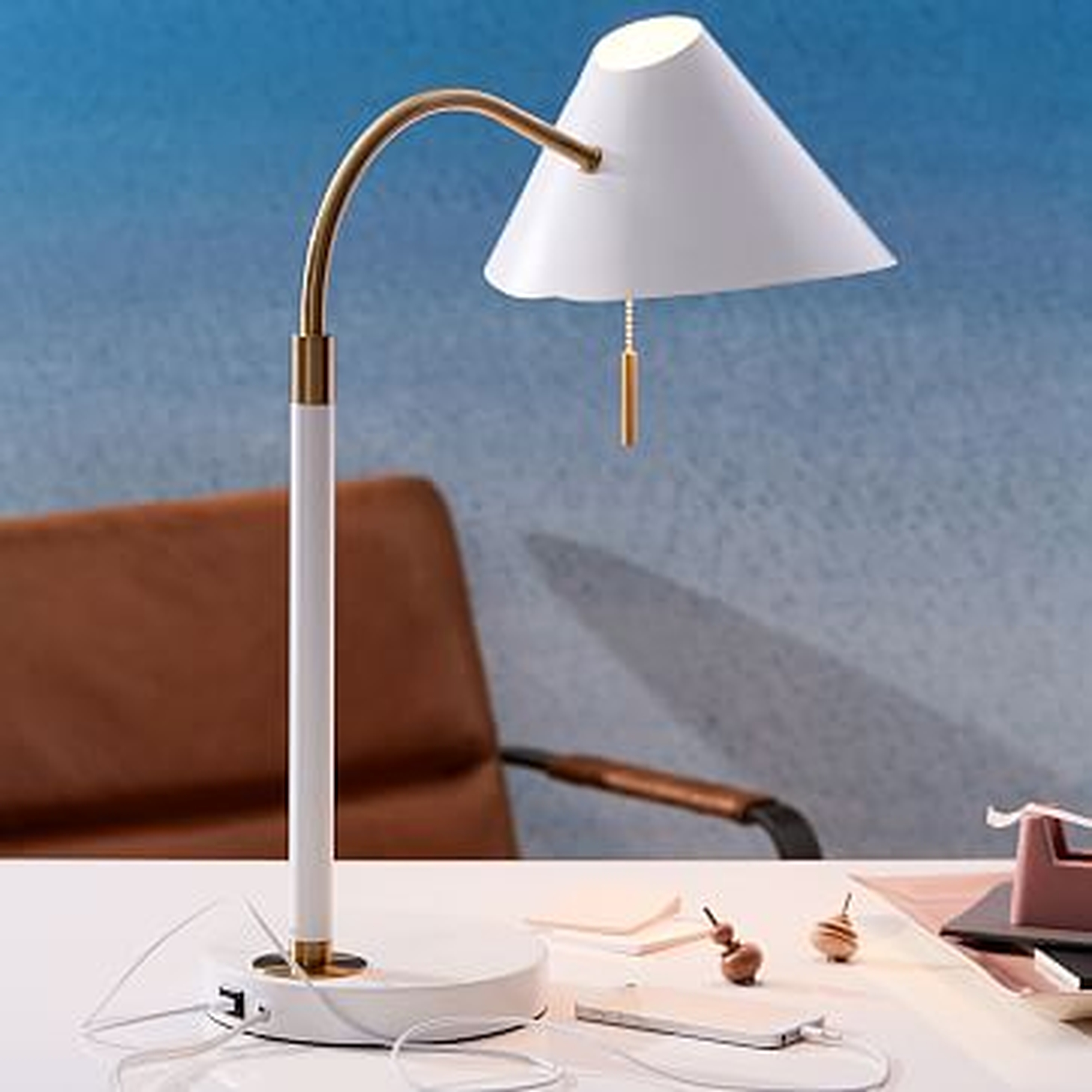 Mid,Century Task Table Lamp + USB-Individual - West Elm
