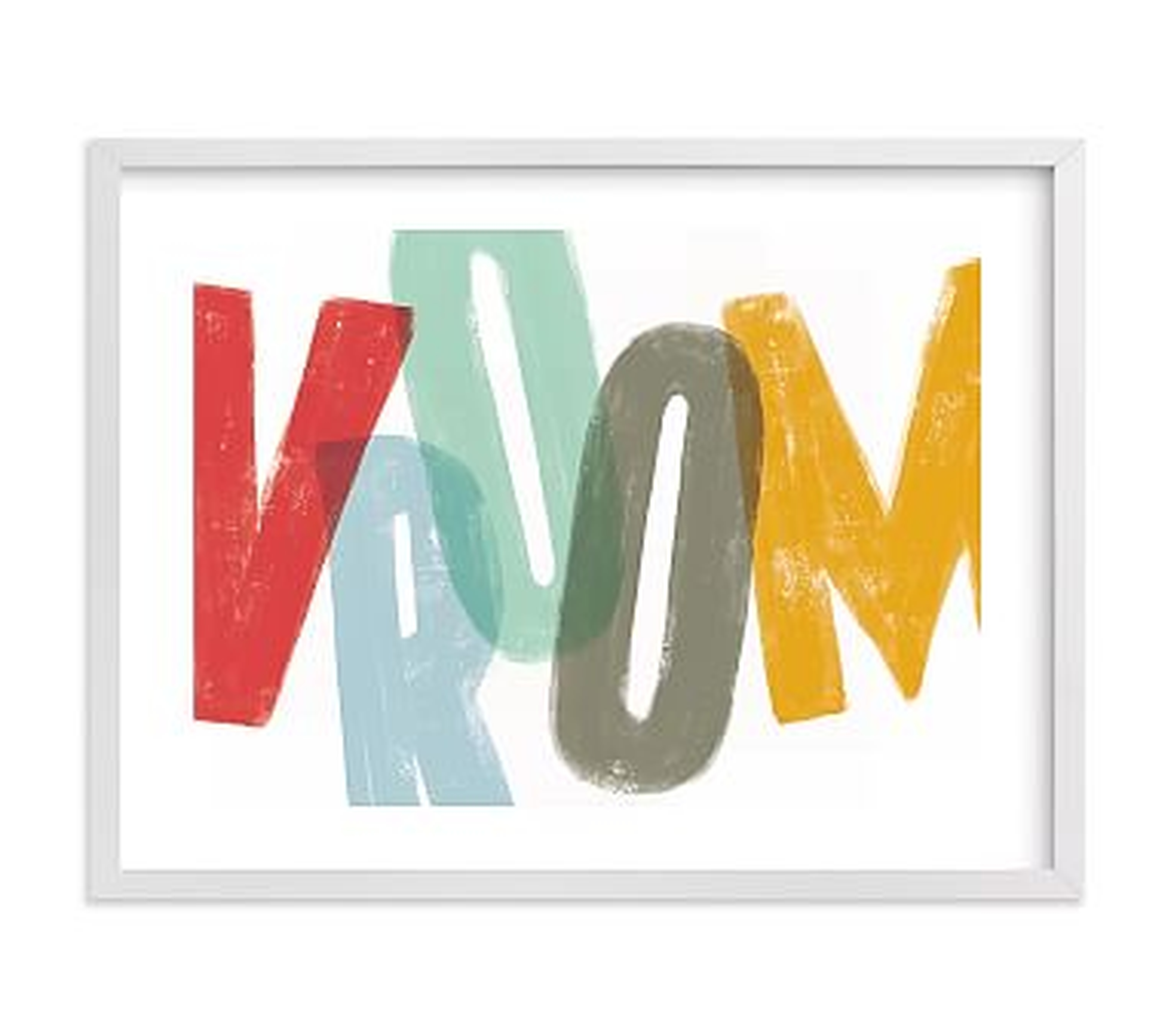 Vroom Wall Art by Minted(R), 24x18, White - Pottery Barn Kids