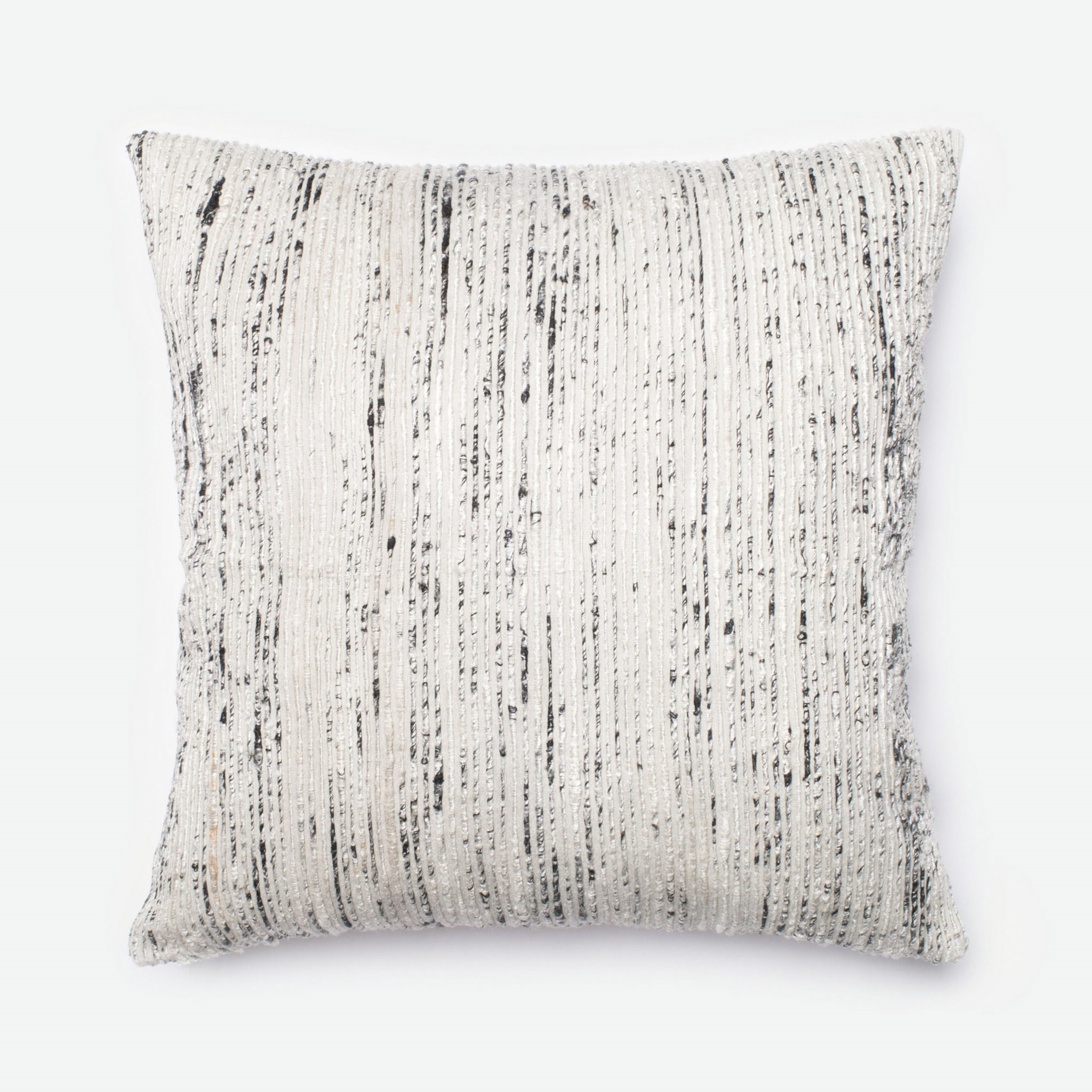 Sari Silk Throw Pillow Cover, Silver, 22" x 22" - Loma Threads