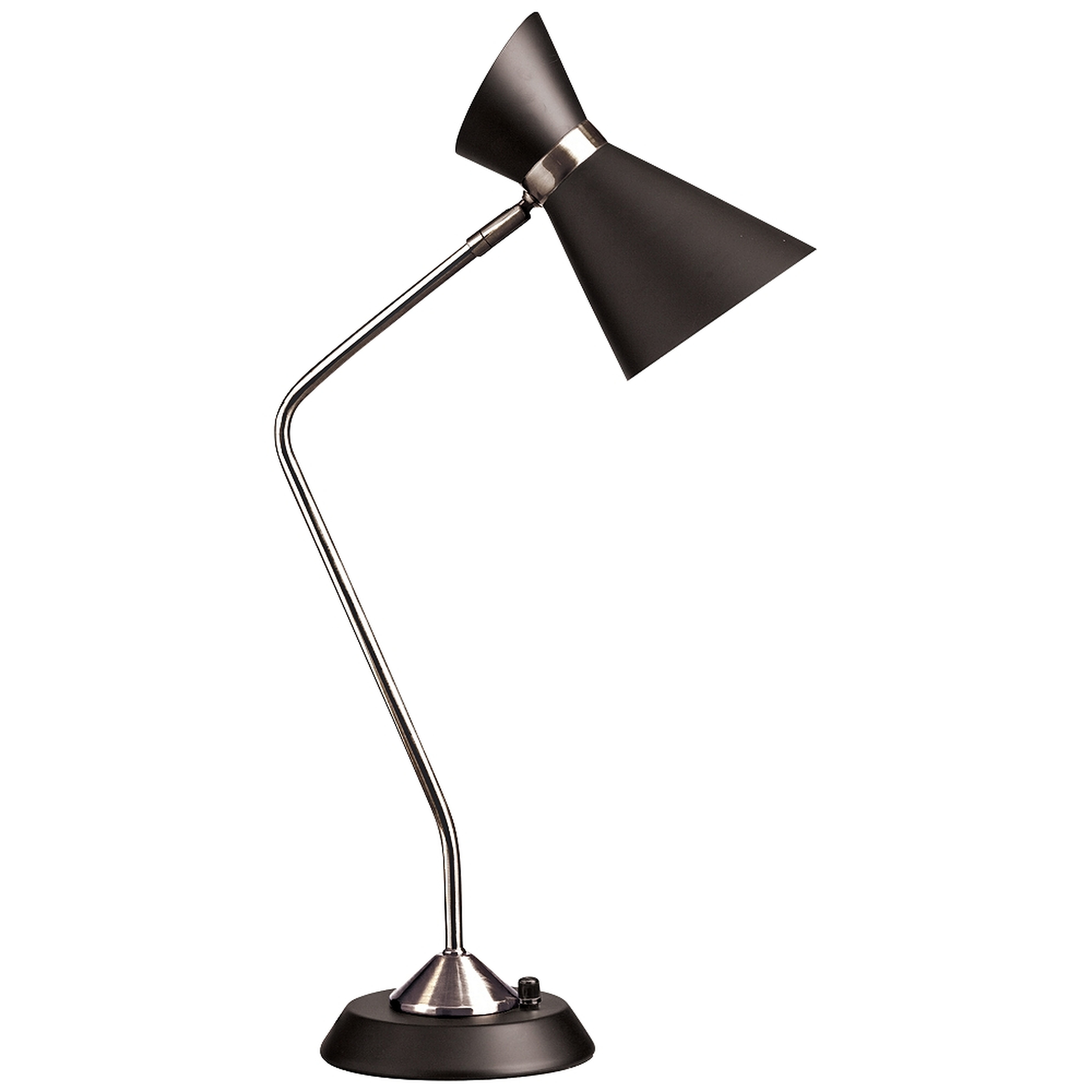 Emery Polished Chrome and Matte Black Desk Lamp - Lamps Plus