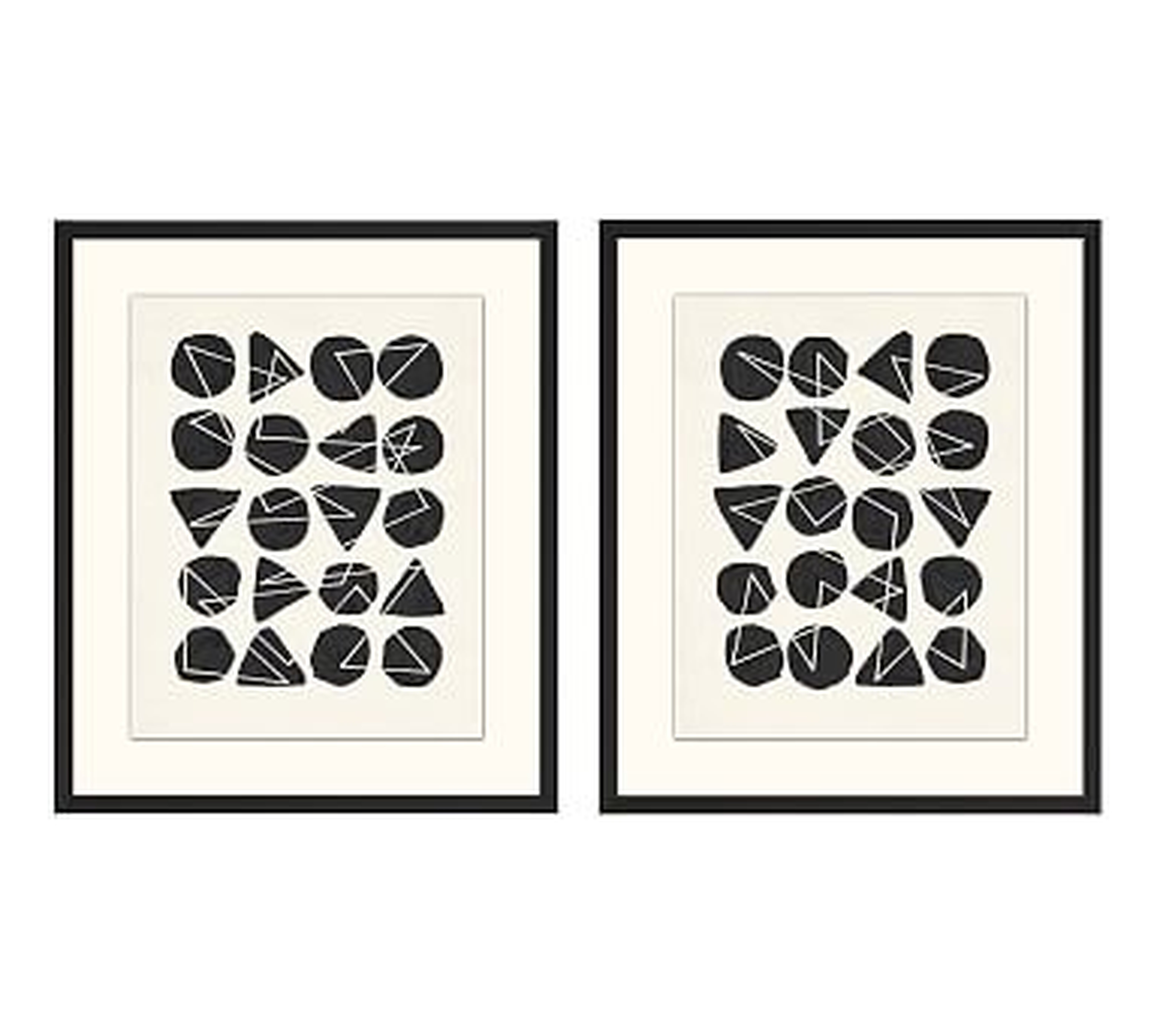 Dotted Geo Framed Prints, 26 x 31", Set of 2 - Pottery Barn