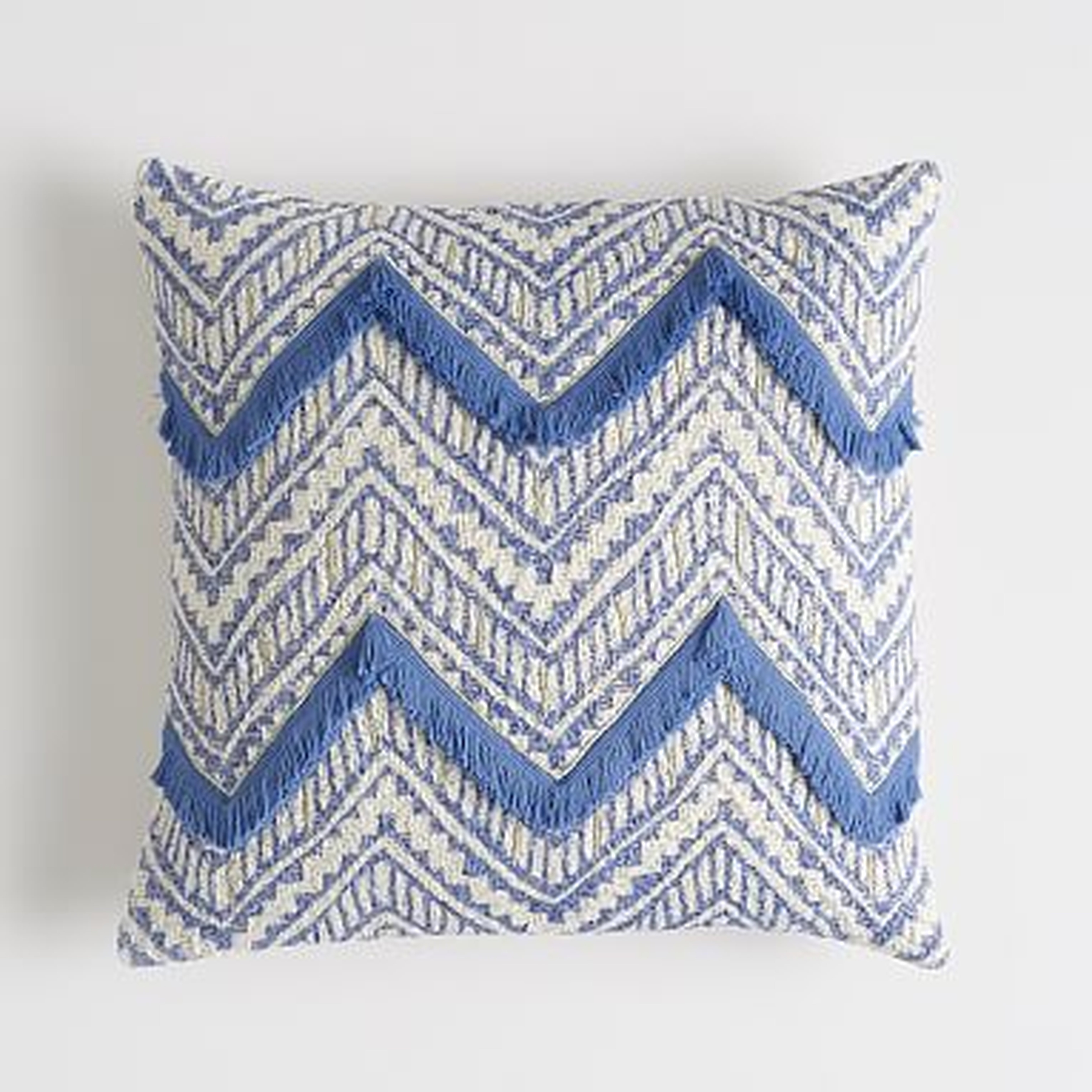Woven Chevron Pillow Cover, 18"x18", Periwinkle - Pottery Barn Teen