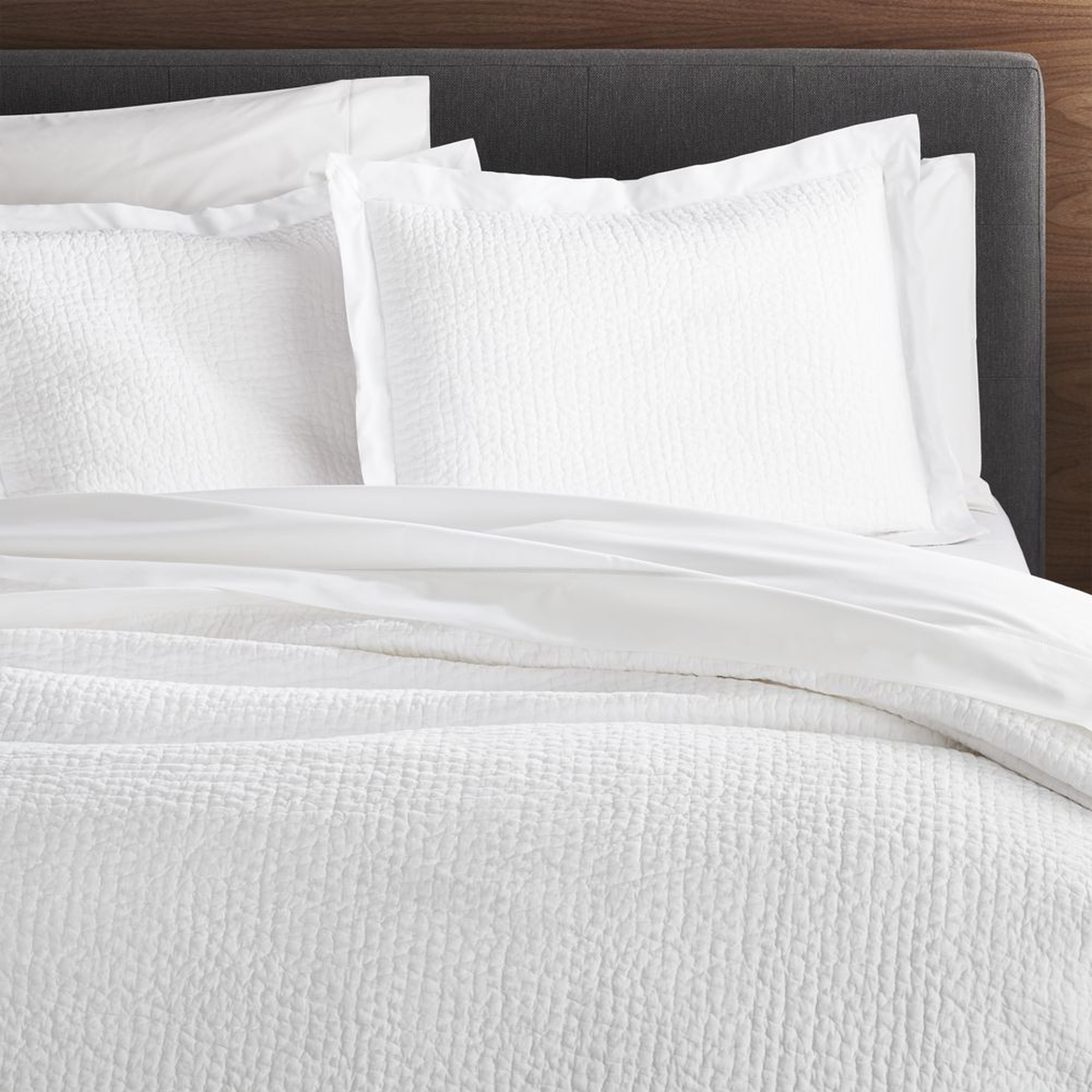 Celeste White Cotton Solid Quilt Full/Queen - Crate and Barrel