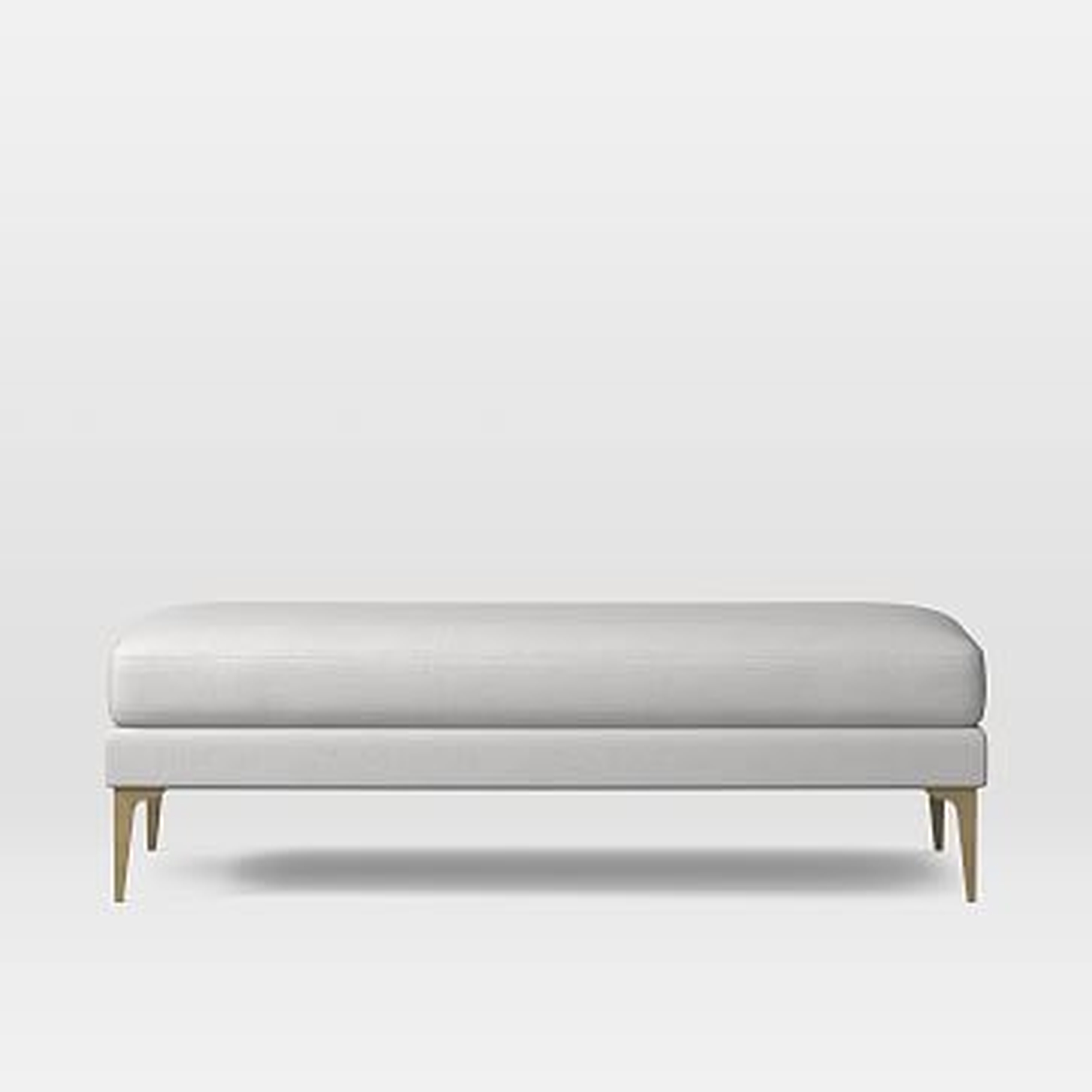 Andes Bench, Poly, Eco Weave, Oyster, Blackened Brass - West Elm