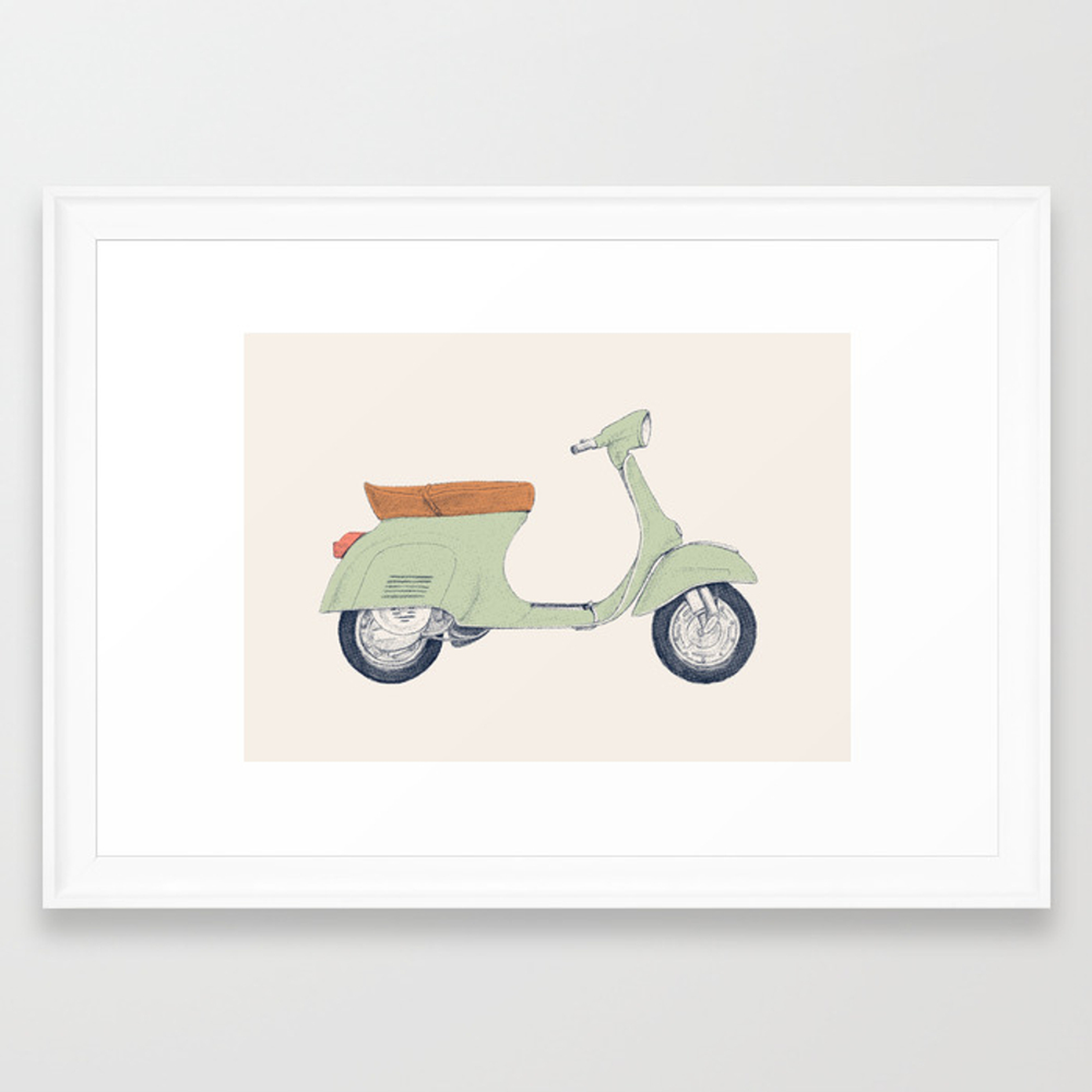 Italian Moto Framed Art Print by Speakerine - Society6