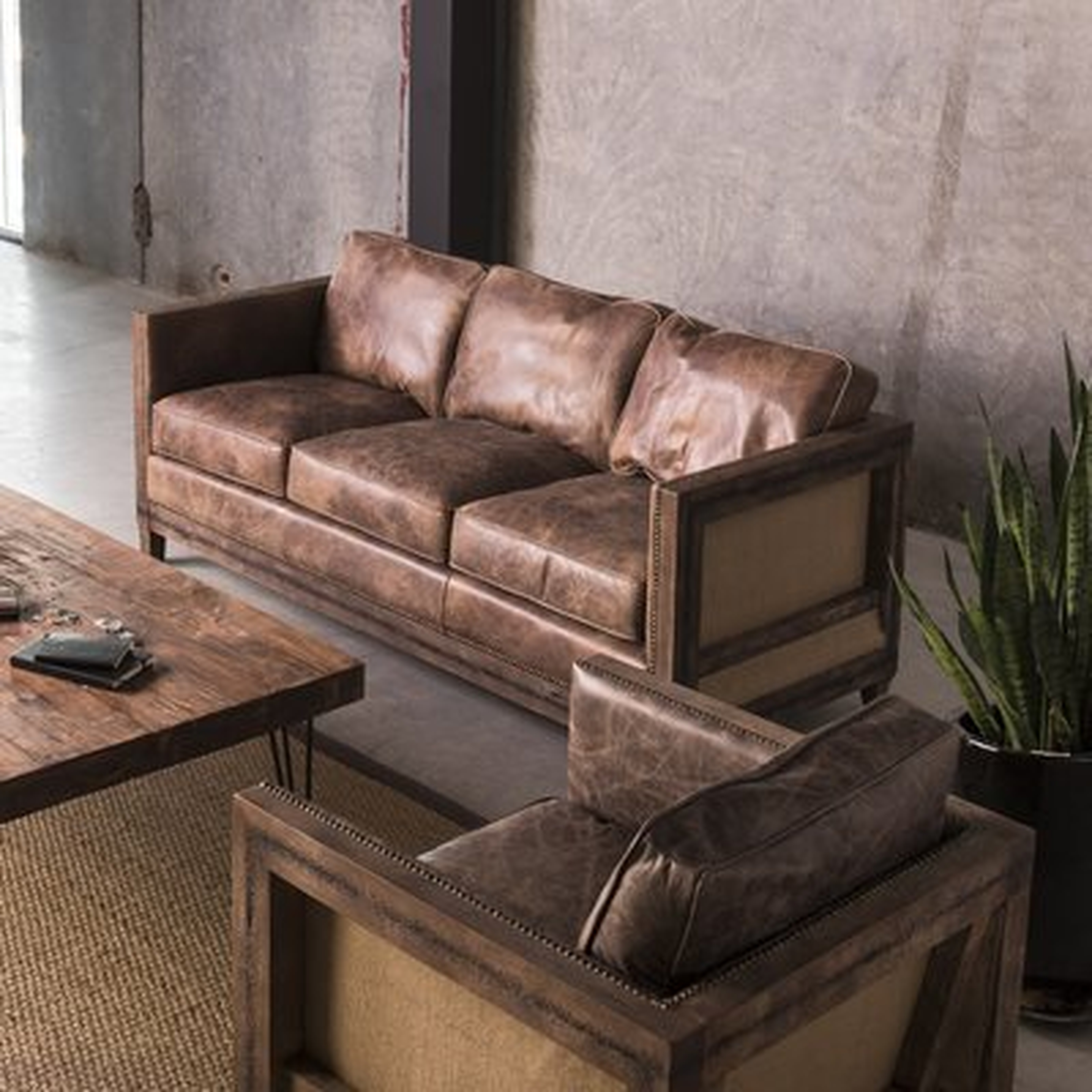 Sherly Leather Sofa - Wayfair