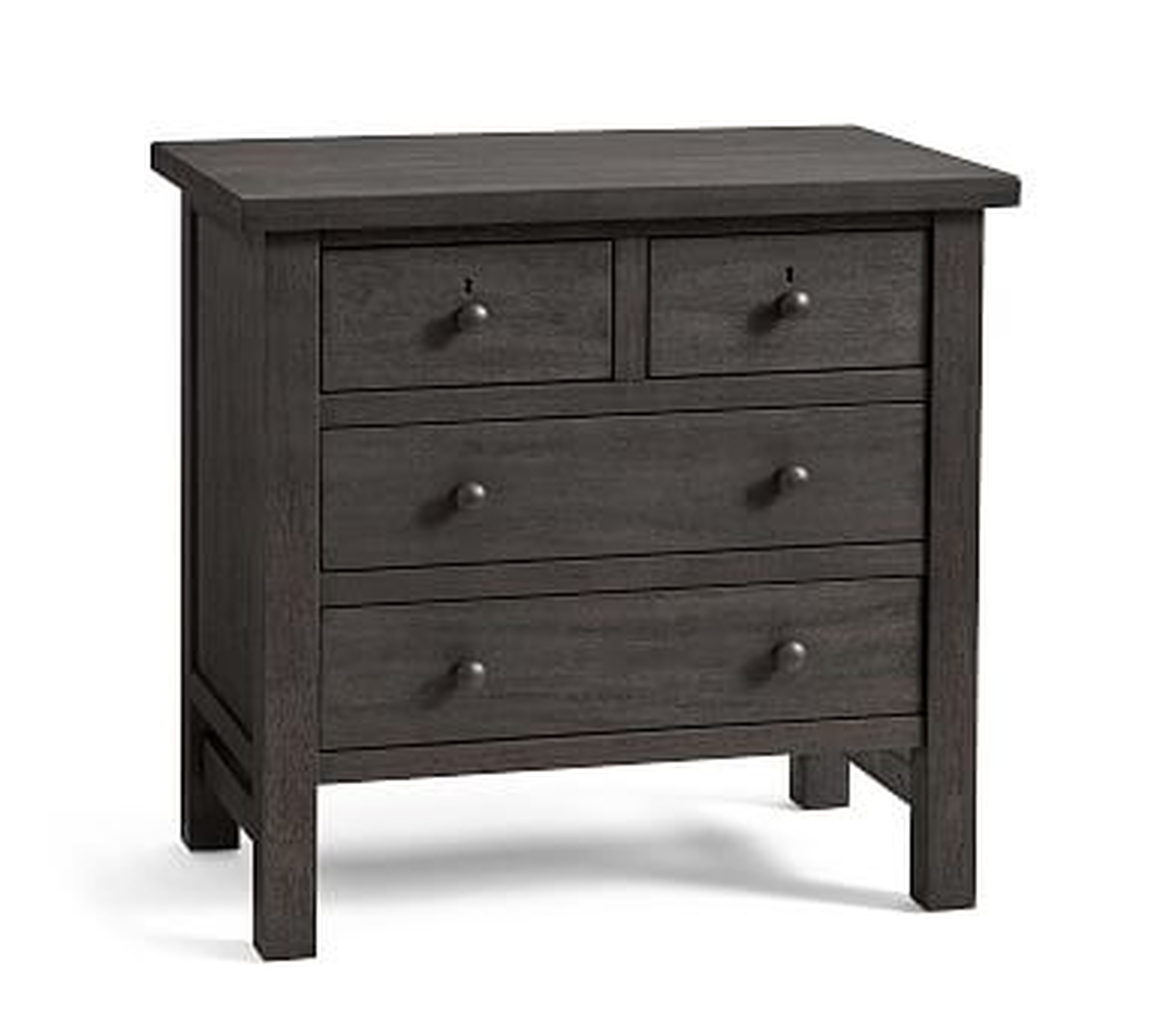 Farmhouse 28.5" 4-Drawer Nightstand, Charcoal - Pottery Barn