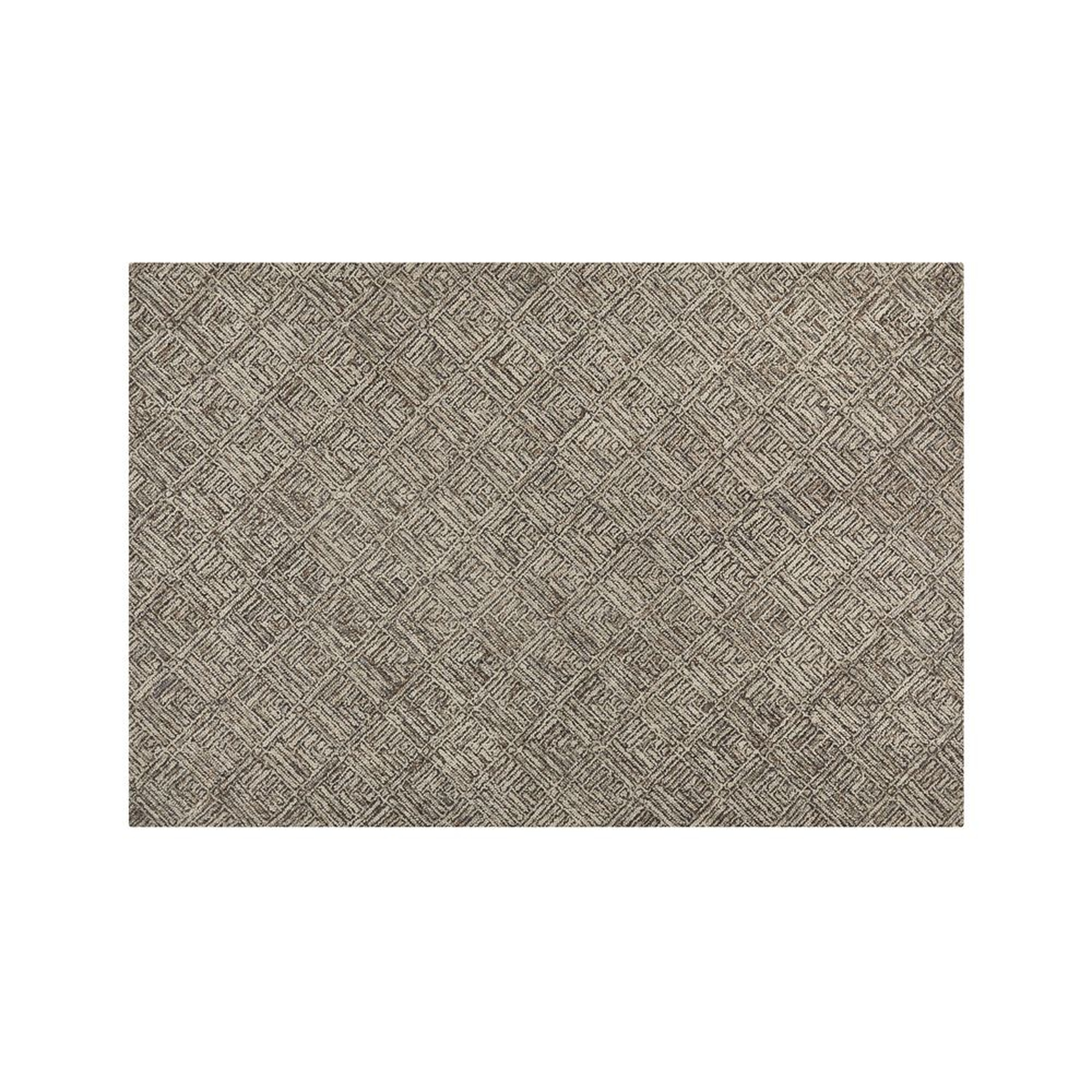 Curtis Flint Grey Geometric Area Rug 6'x9' - Crate and Barrel