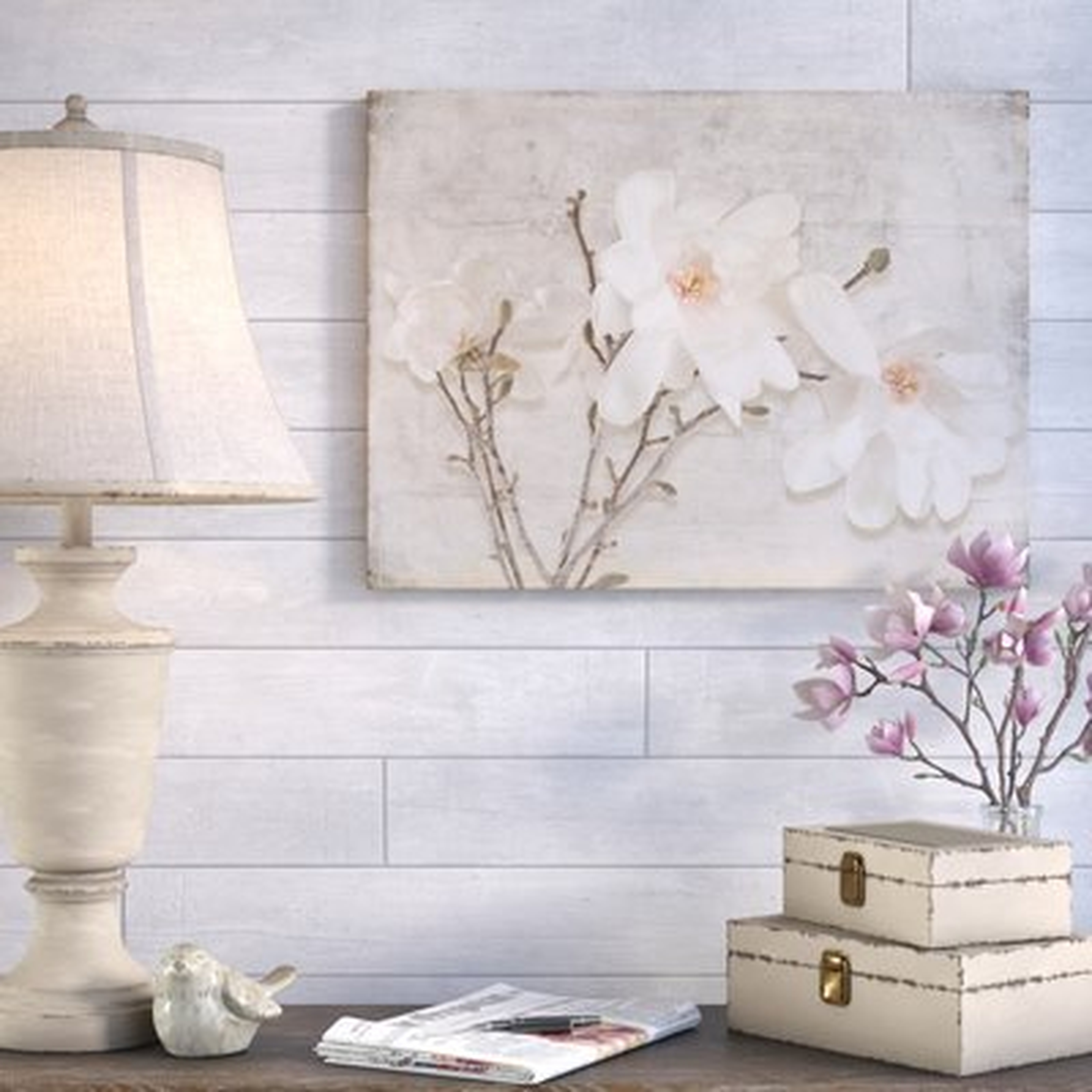 'Spring Magnolia' Graphic Art Print on Wrapped Canvas - Wayfair