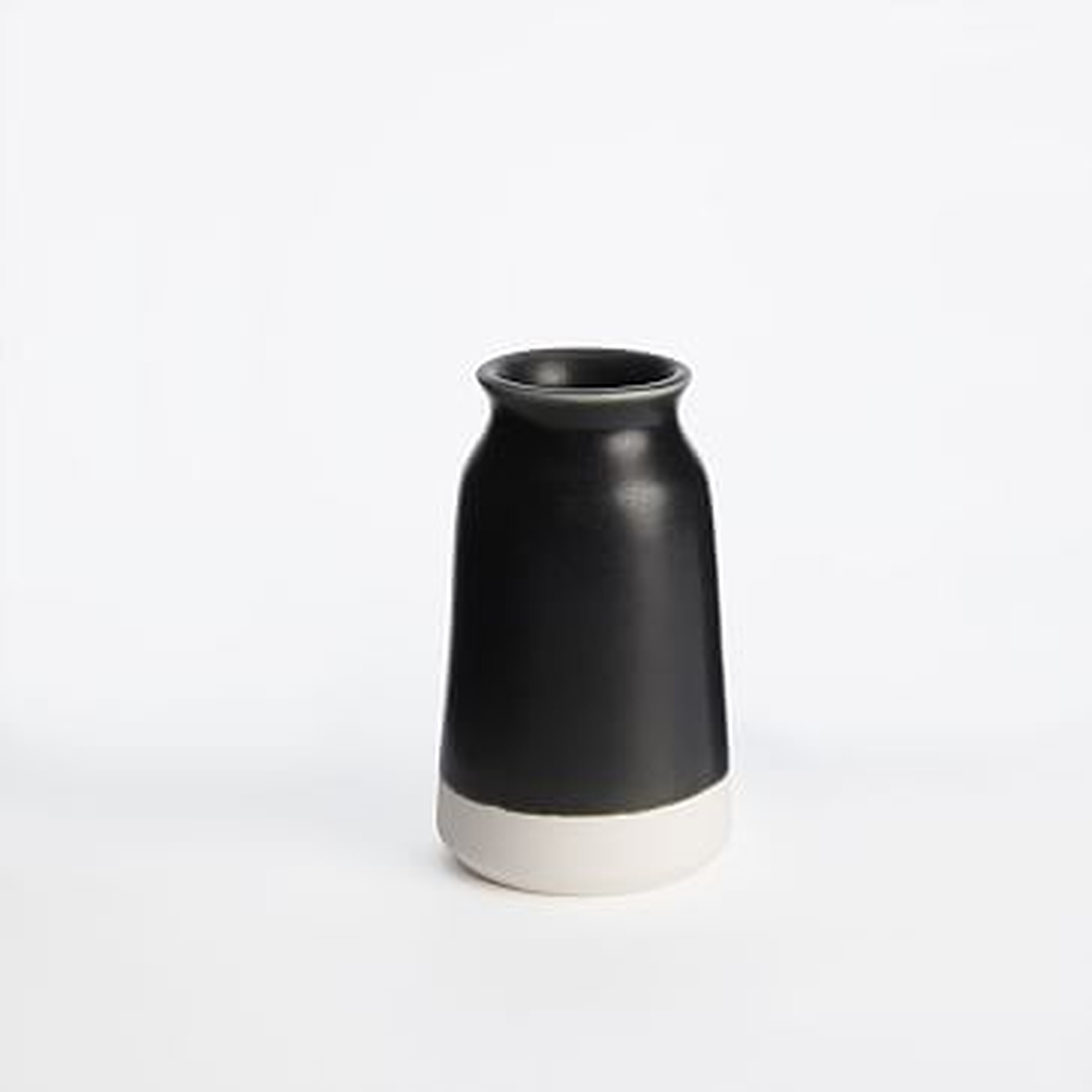 Paper & Clay, Vase, Black/Cream - West Elm