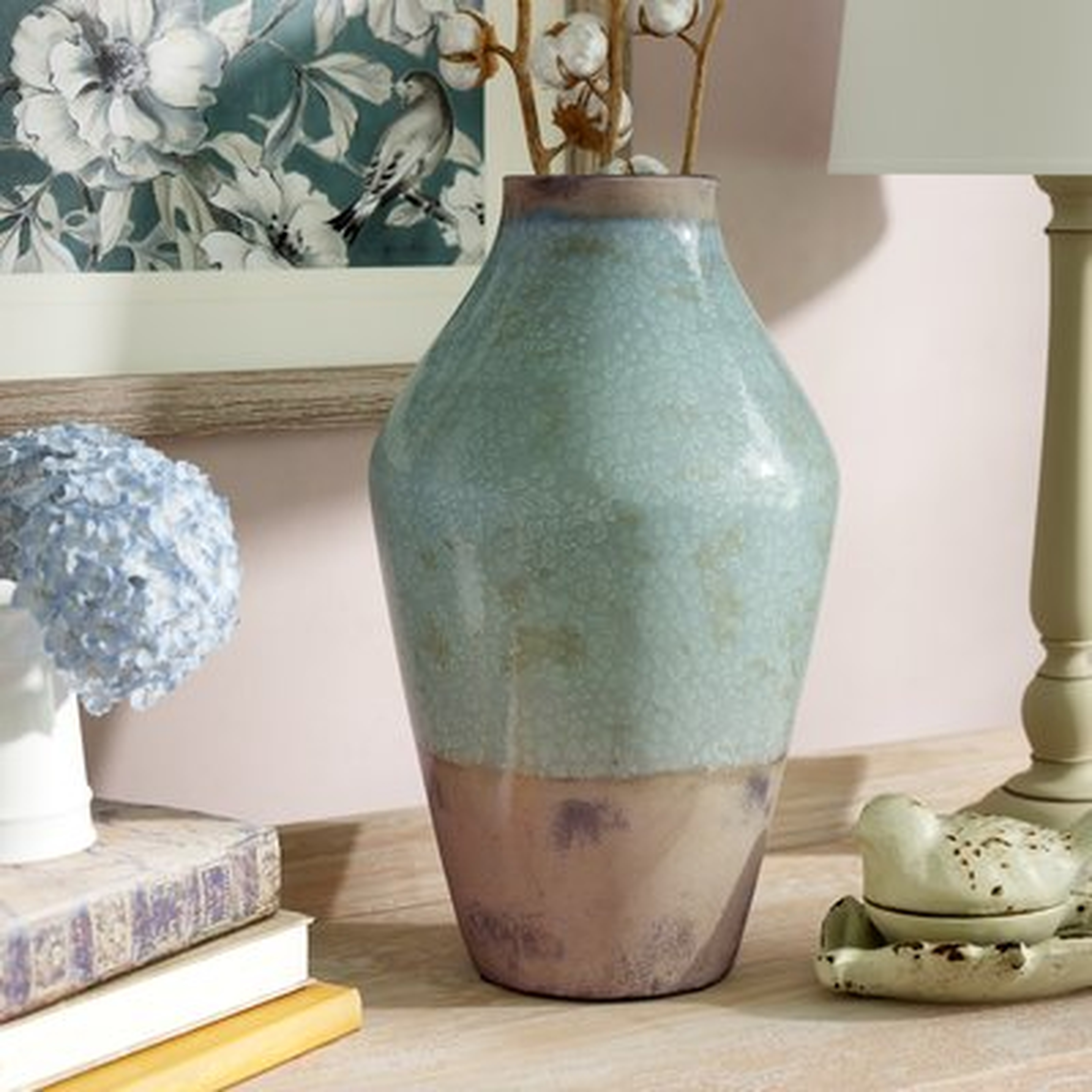 Evry Light Gray Ceramic Table Vase - Wayfair