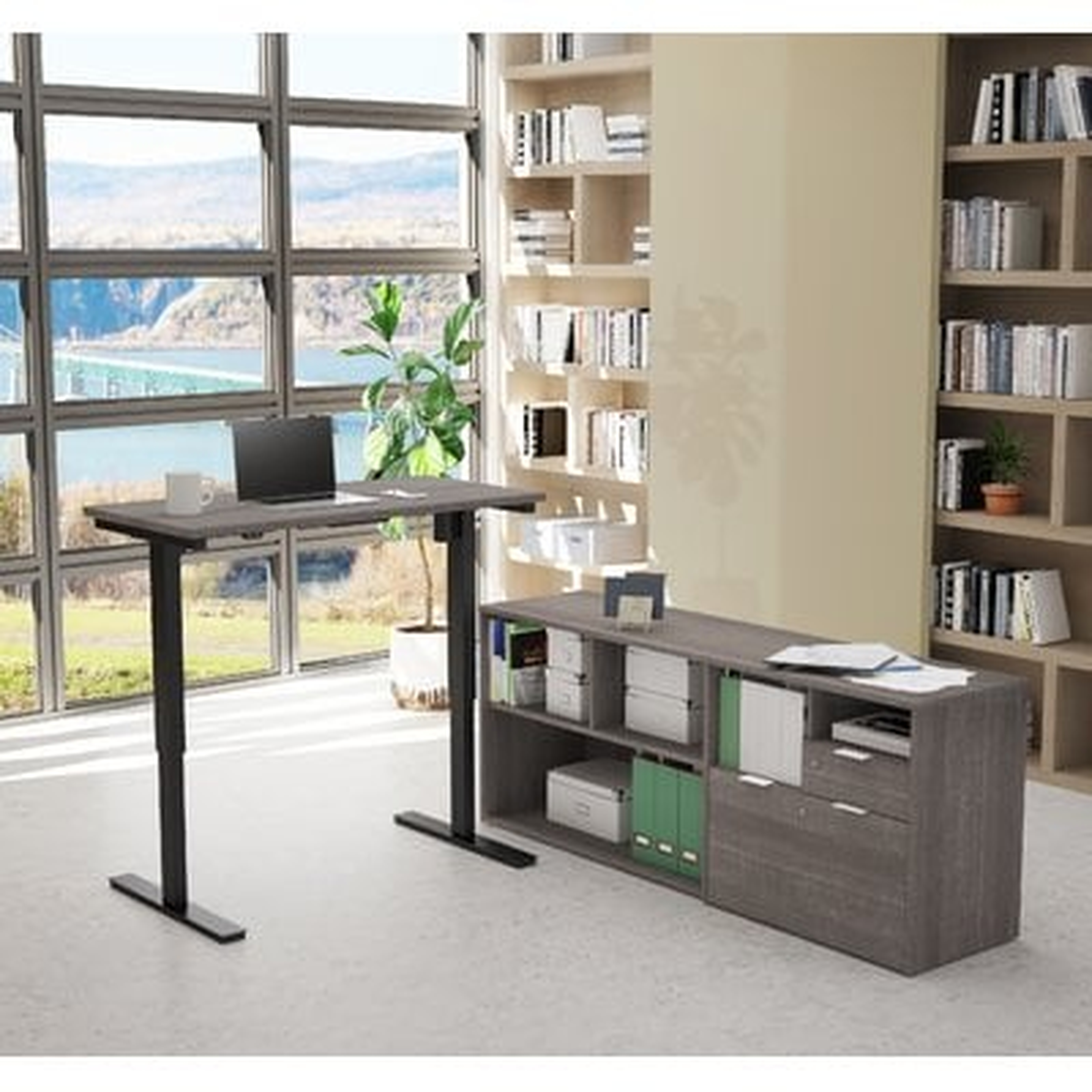 Prattsburgh Height Adjustable L-Shape Computer Desk - Wayfair