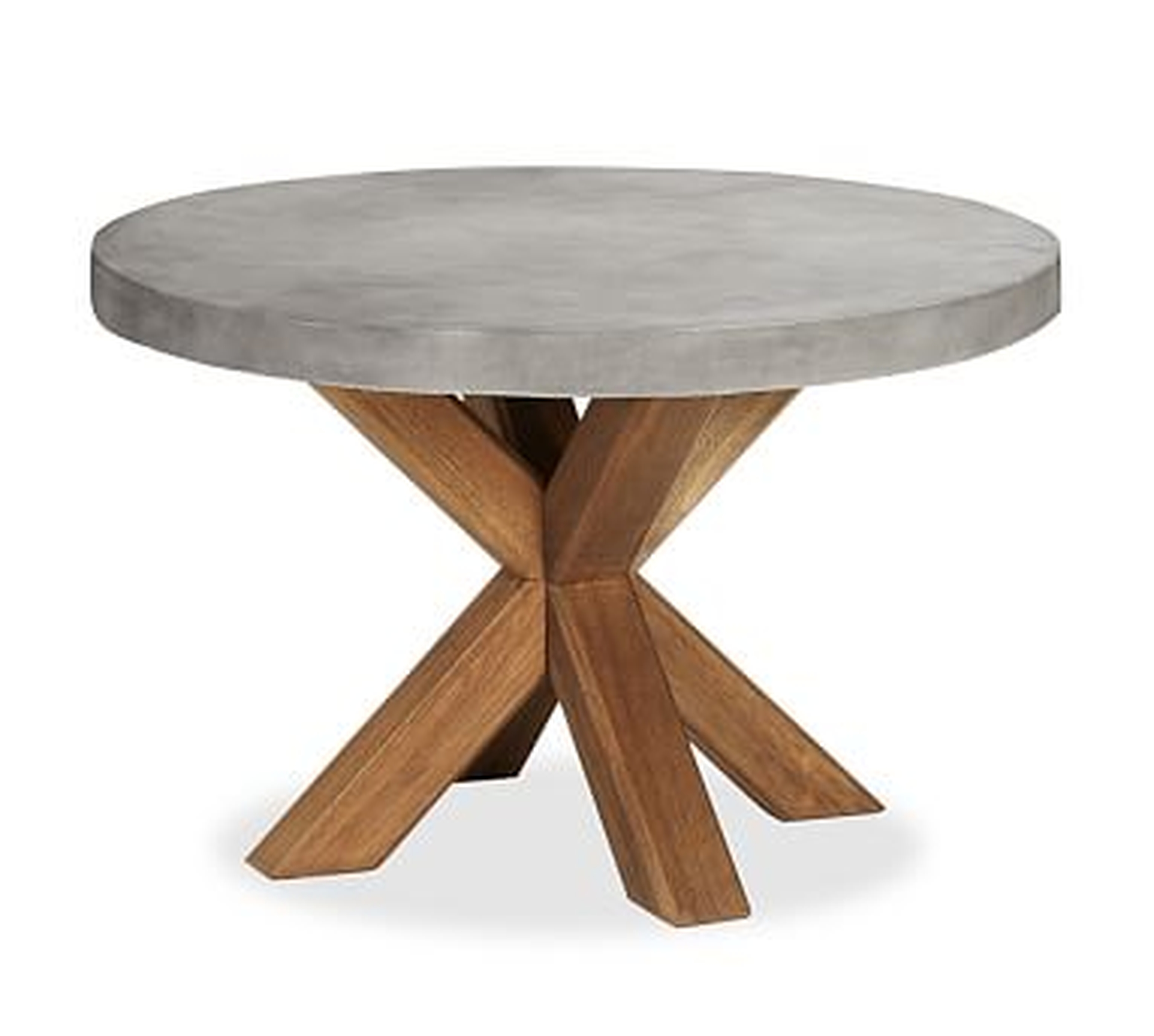 Abbott 48" Round Outdoor Dining Table, Brown - Pottery Barn