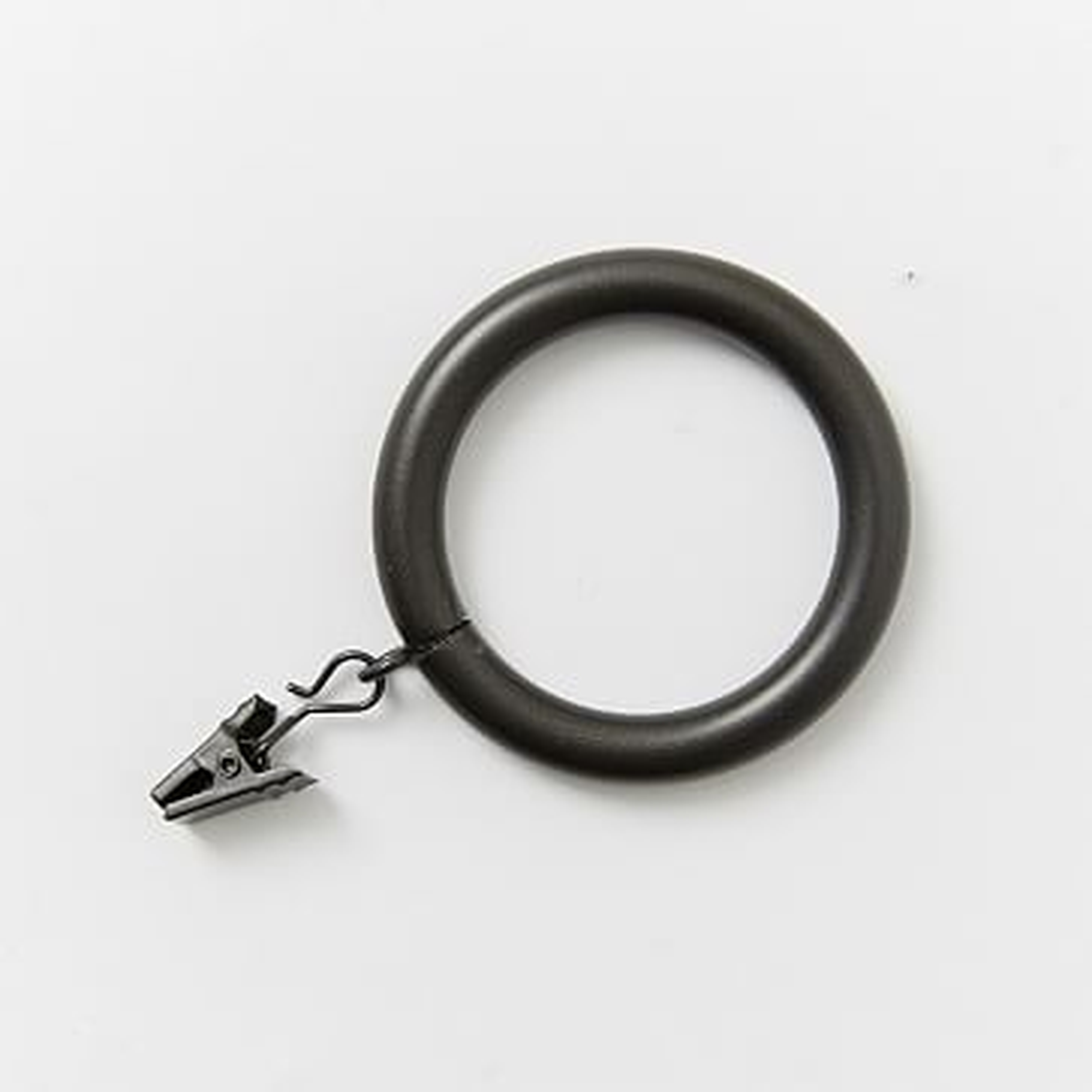 Oversized Metal Curtain Ring With Clip, Set of 7, Gunmetal - West Elm