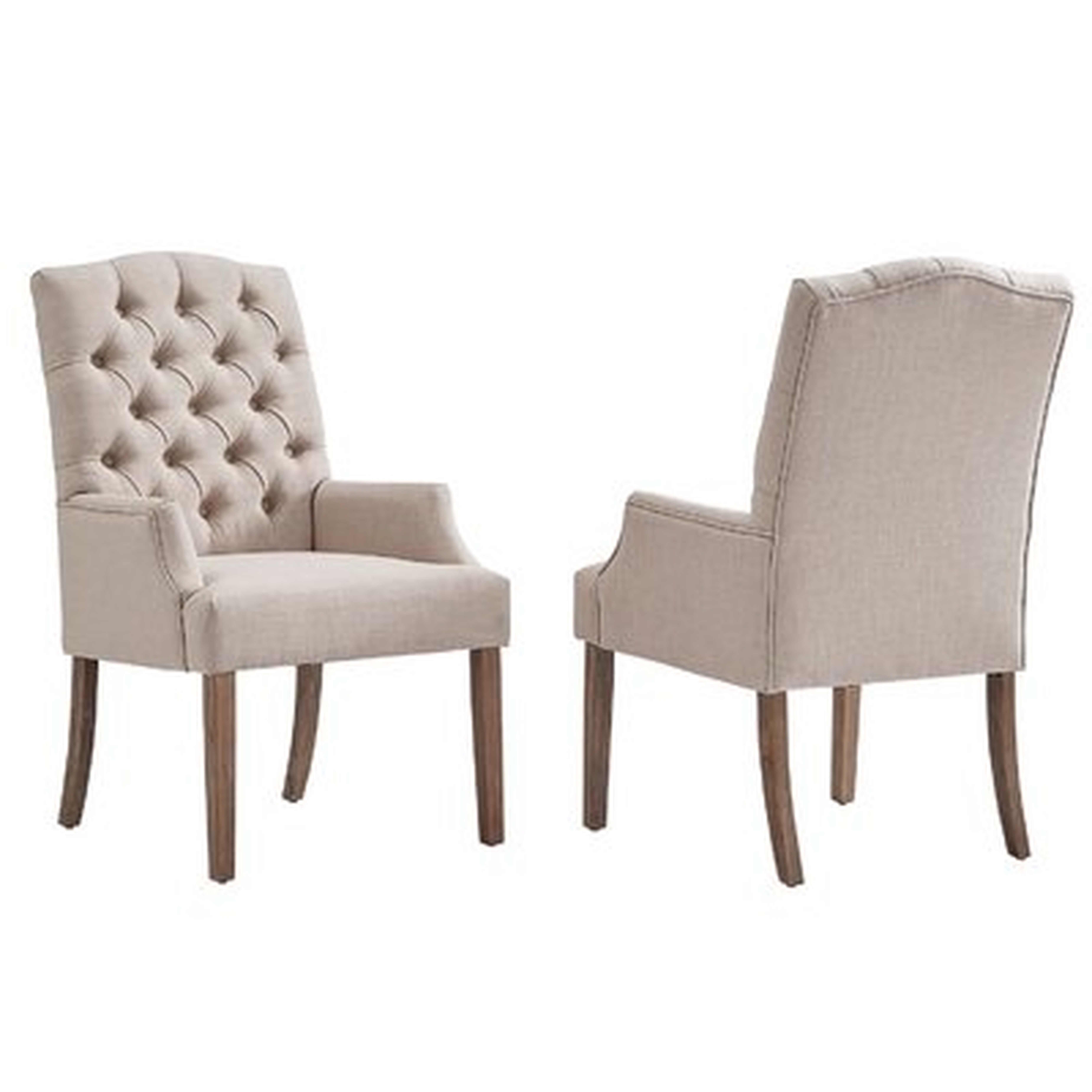 Lila Tufted Linen Upholstered Arm Chair (Each Chair) - Wayfair