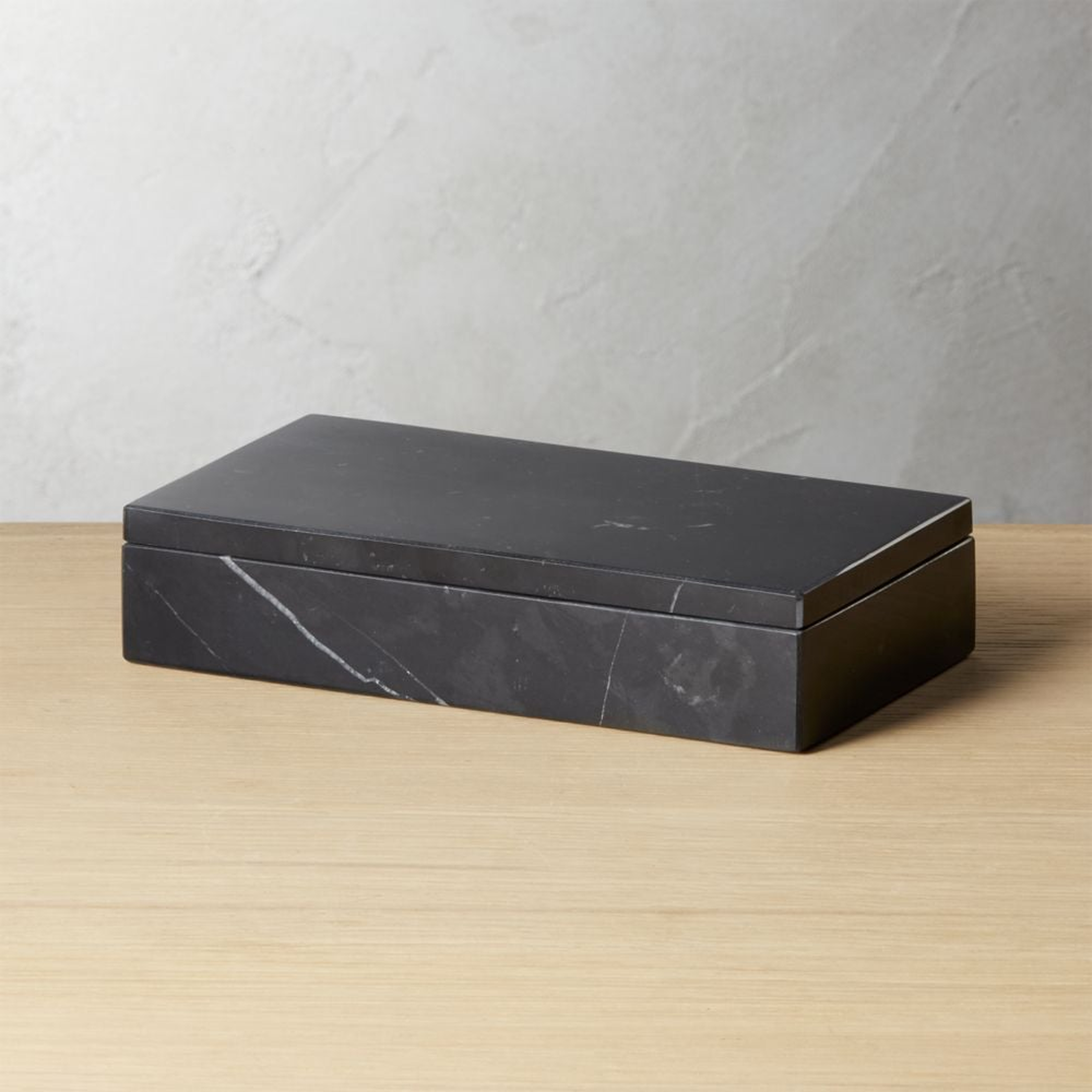 Medium Black Marble Box - CB2
